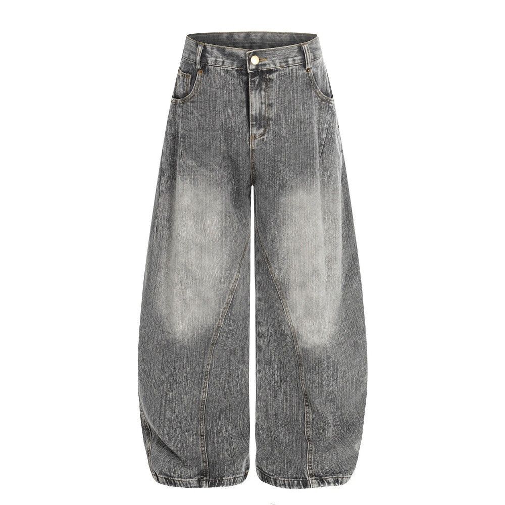 Vintage Vintage heavy-duty washed distressed curved jeans Size US 32 / EU 48 - 1 Thumbnail