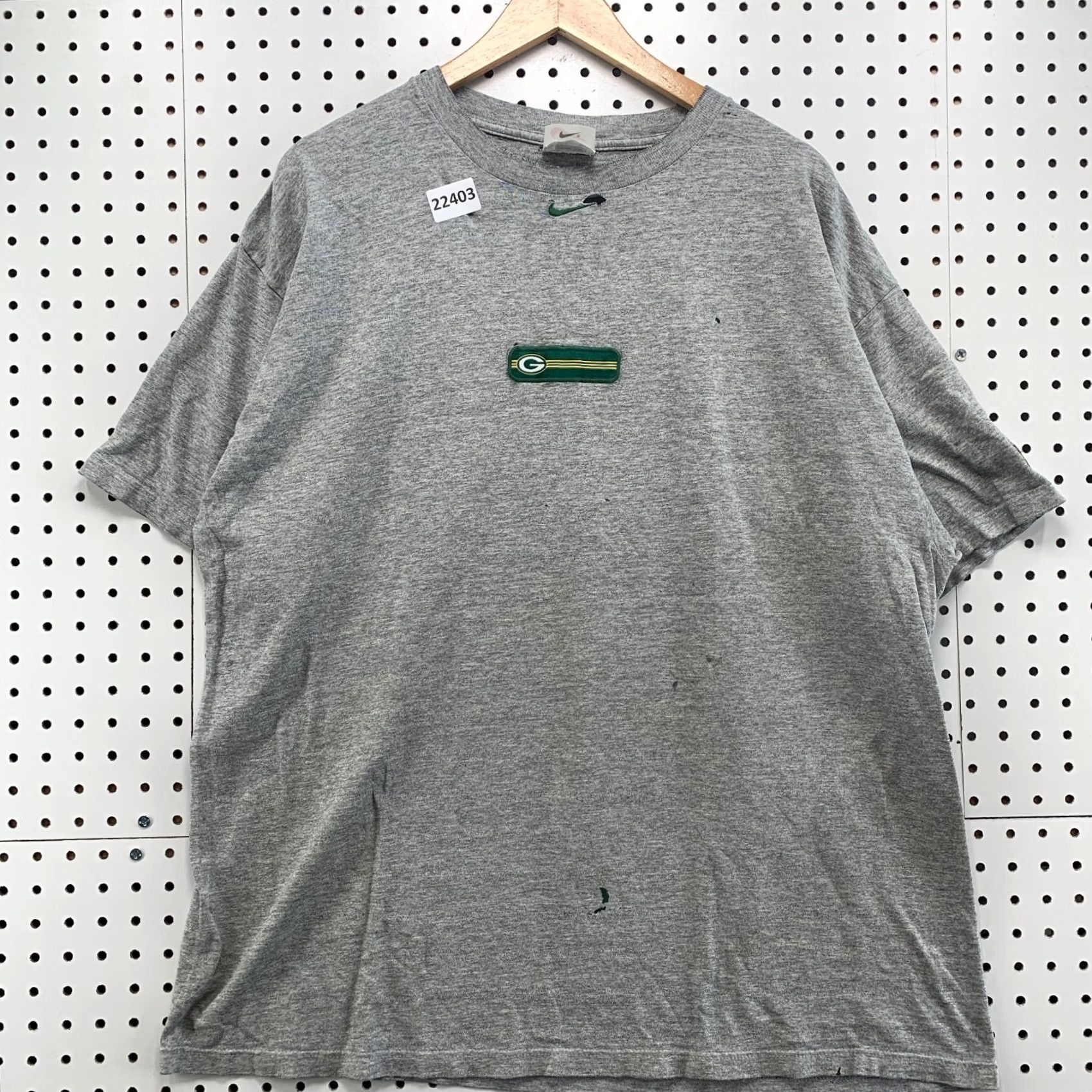 Nike VINTAGE Nike Green Bay Packers Shirt XL Gray Center Swoosh Distressed 90s Size US XL / EU 56 / 4 - 4 Thumbnail