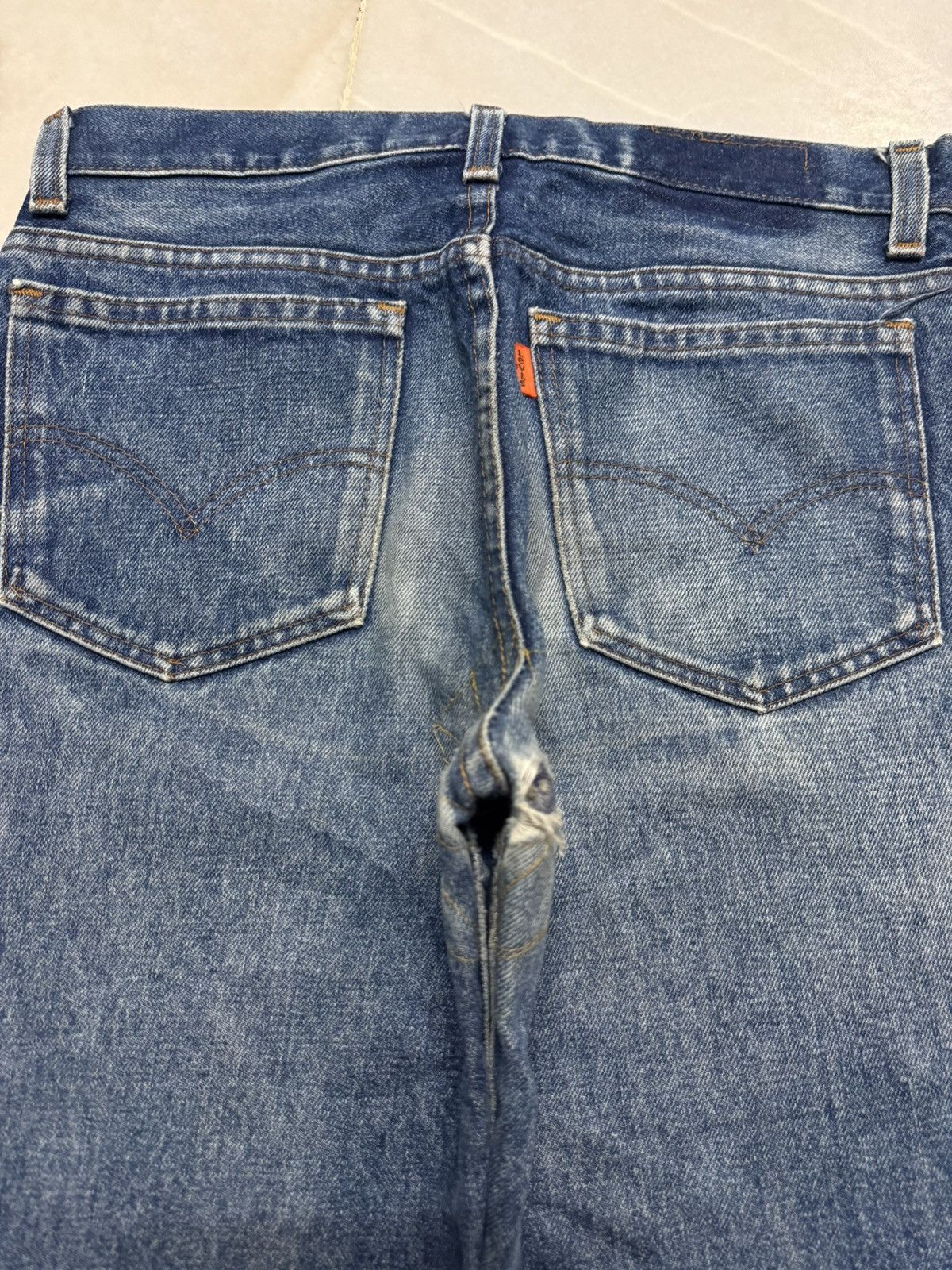 Levi's 💥INSANE💥VINTAGE Y2K LEVIS SAND WASHED DISTRESSED ORANGE TAB Size US 29 - 15 Thumbnail
