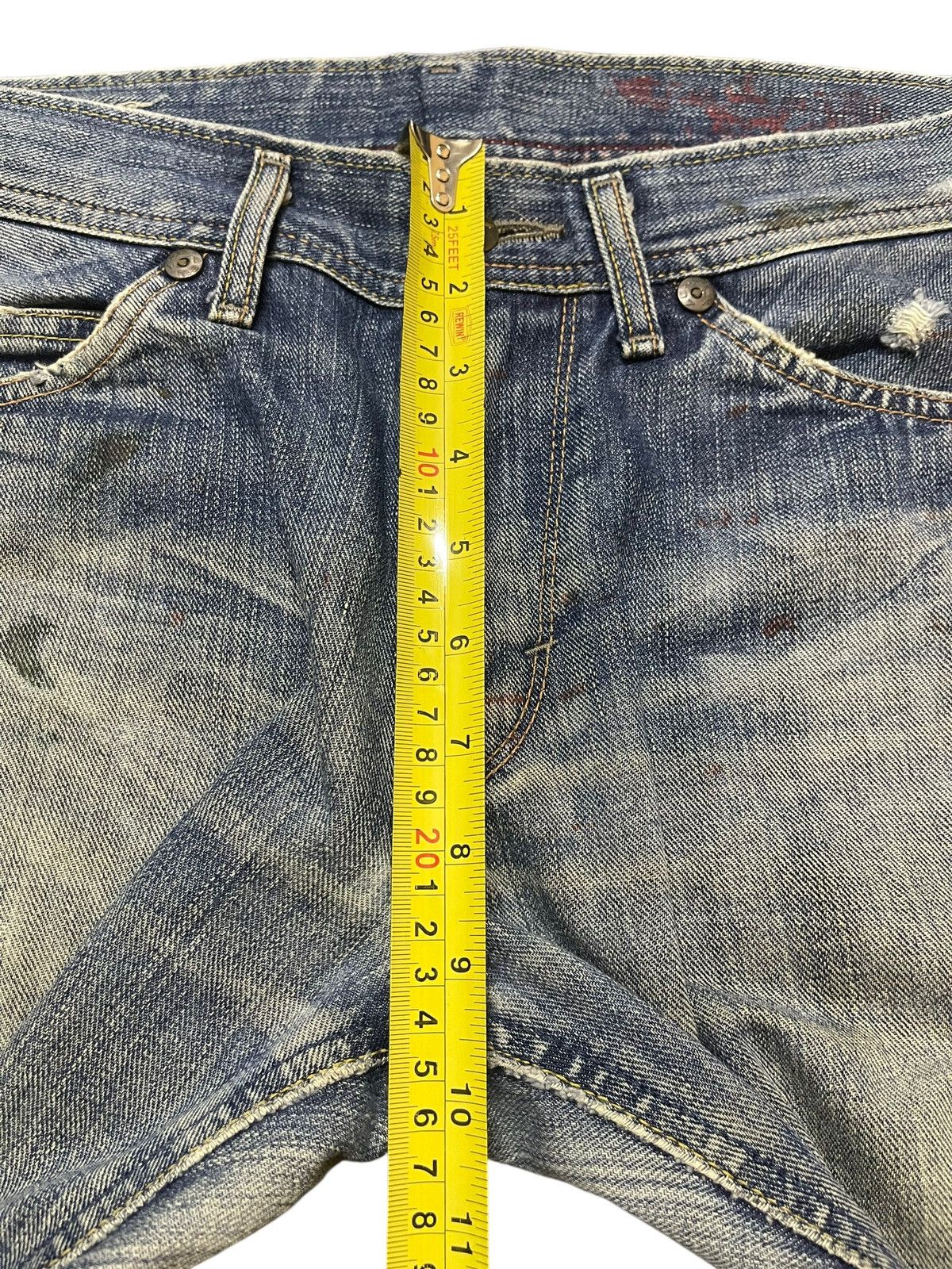 Lee Vintage 90s Lee Mud Faded Wash Paint Splatter Wide Leg Jeans Size US 32 / EU 48 - 14 Thumbnail