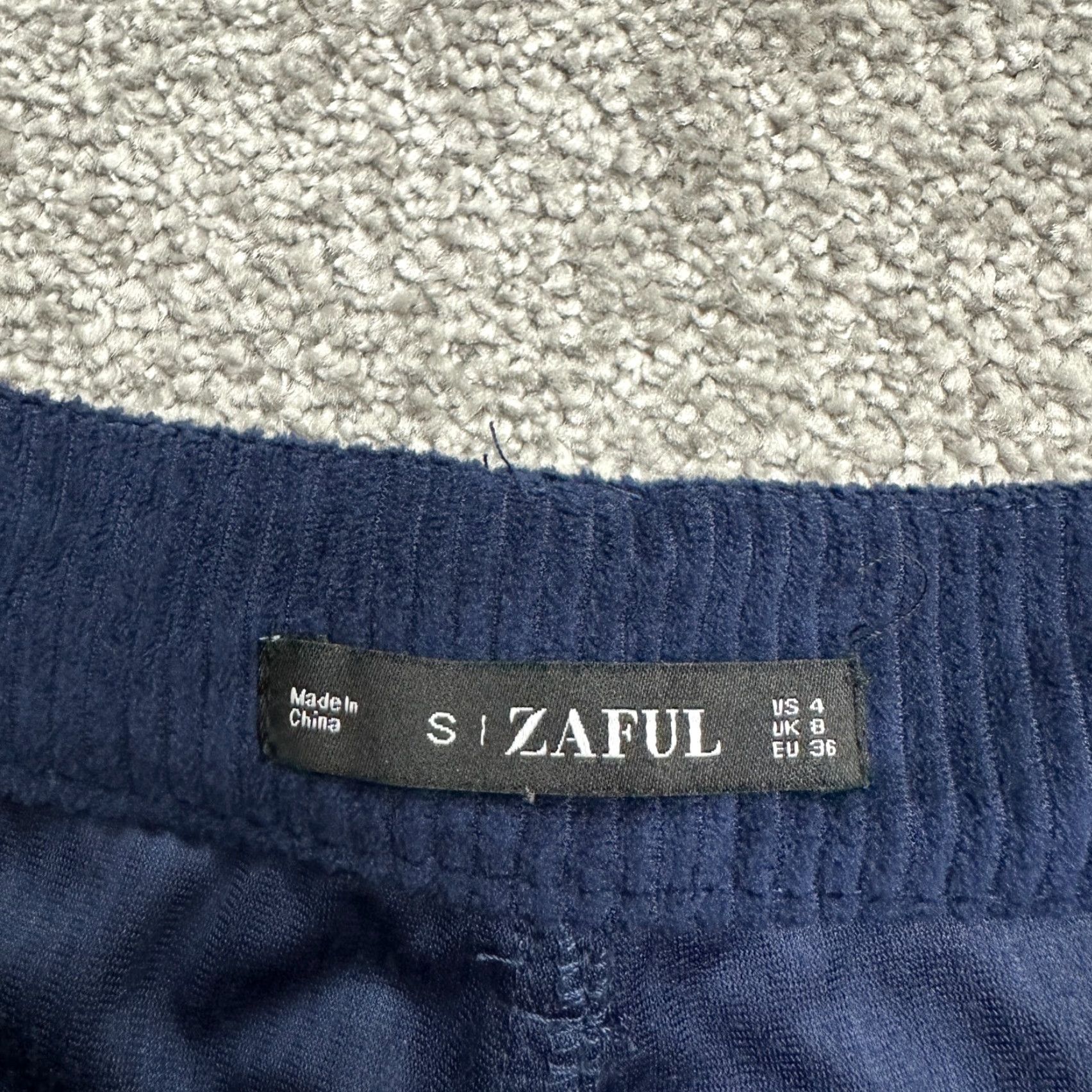 ZAFUL Zaful Pants Womens Small Dark Blue Corduroy Straight Leg High Rise Casual 28x29 Size 28" / US 6 / IT 42 - 5 Thumbnail
