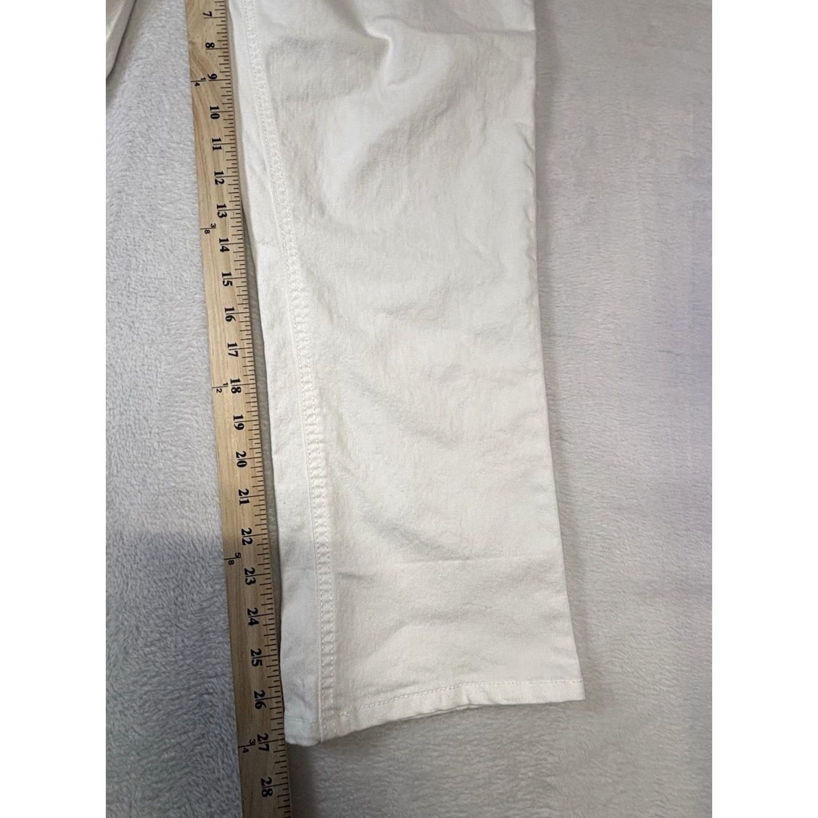 Frye VINTAGE Frye Jeans Womens 12/31 White Denim Women Size High Rise Straight Leg Size 34" / US 12 / IT 48 - 4 Thumbnail