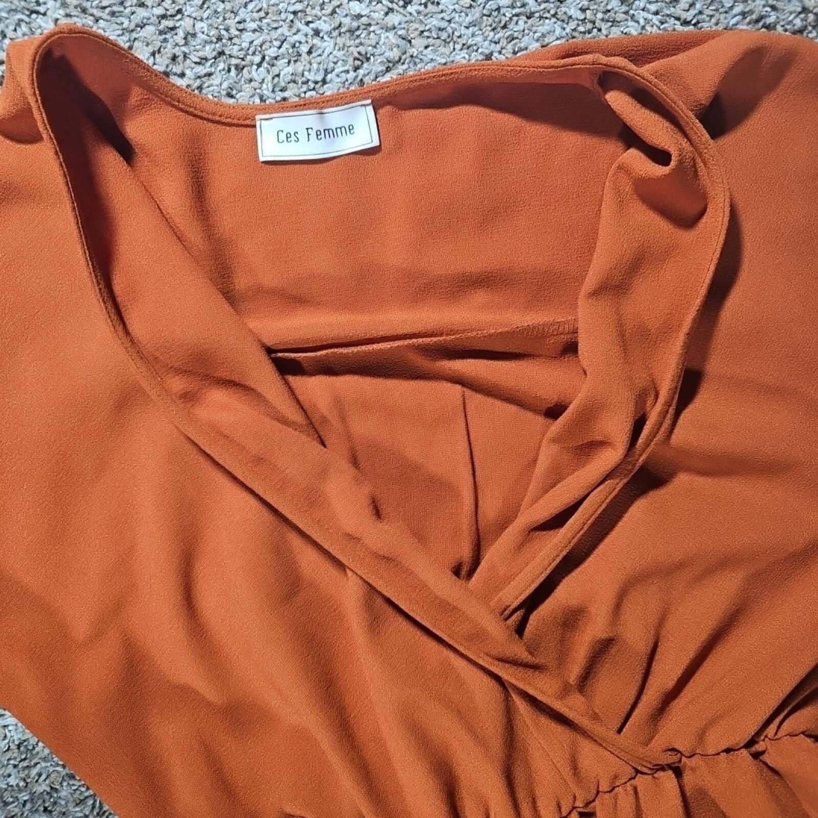 Homme + Femme La Ces Femme Burnt Orange Jumper Pantsuit Size 28" / US 6 / IT 42 - 2 Thumbnail