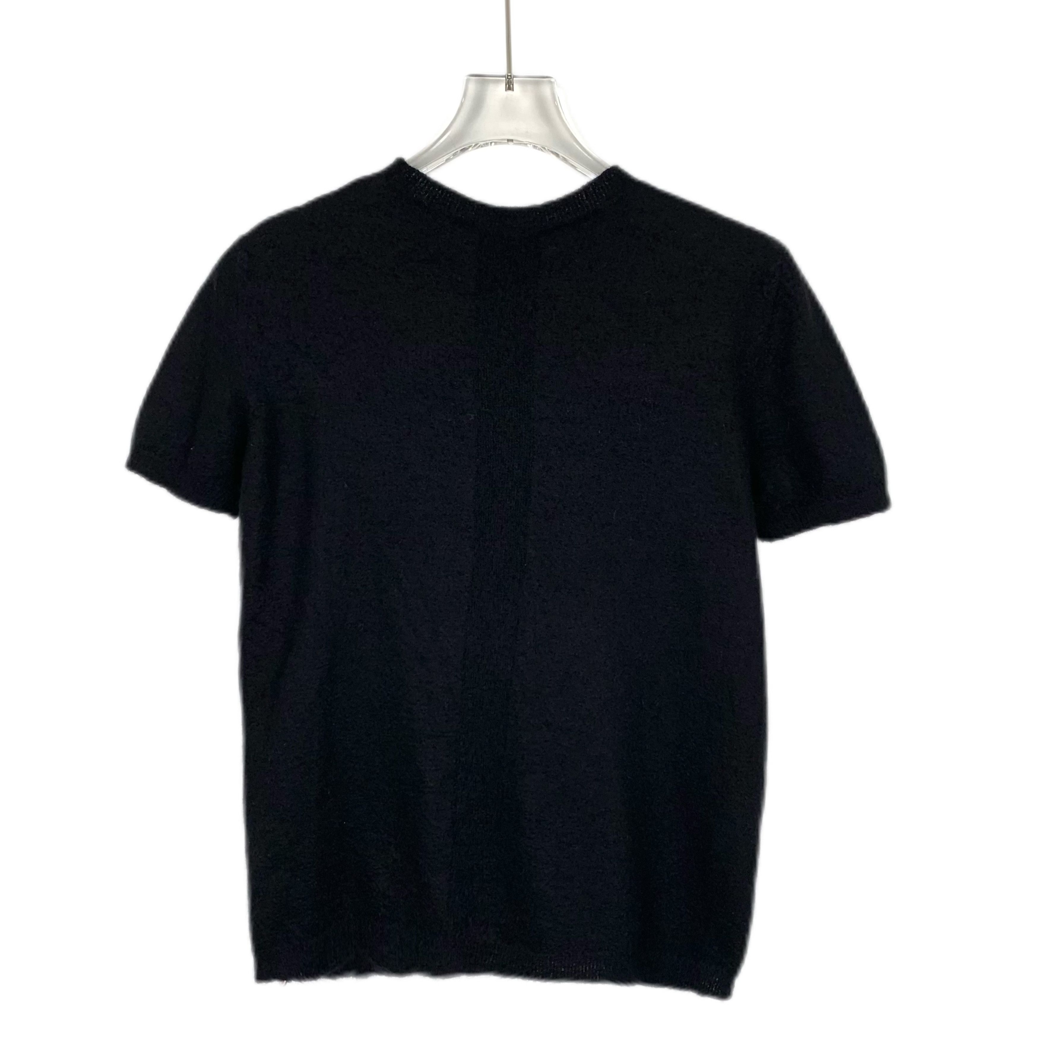 Celine Celine Black Leather-Panel Cashmere Knit Tee (Size M) Size M / US 6-8 / IT 42-44 - 7 Thumbnail