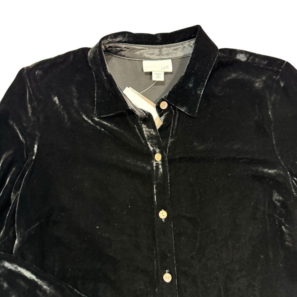 J. Jill NWT New $189 J. Jill Velvet Silk Blend Black Blouse Size XS Size XS / US 0-2 / IT 36-38 - 6 Thumbnail