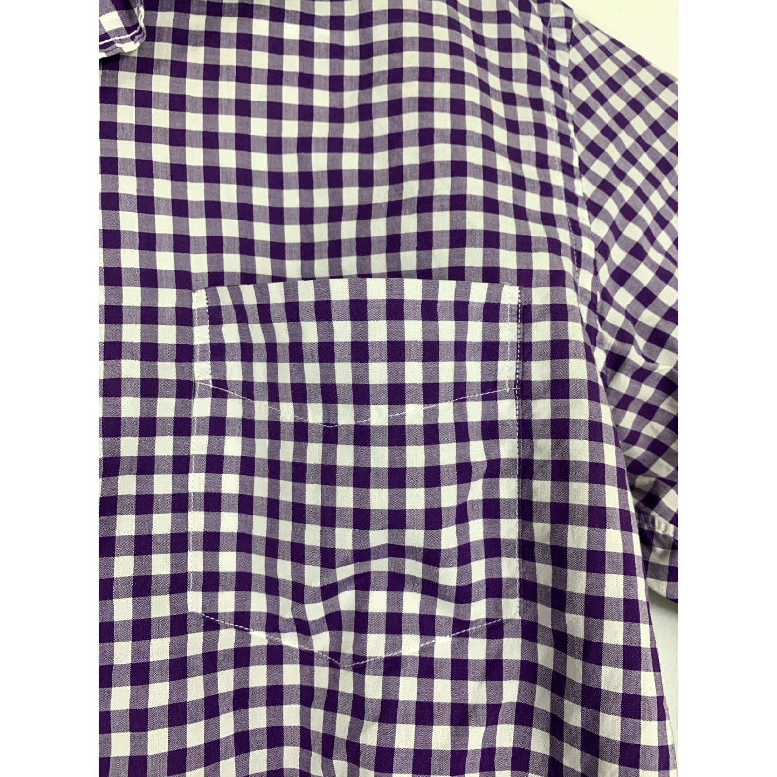 J.Crew J.CREW Shirt Mens Medium Cotton 120’s 2Ply Purple Checkered Plaid Button Up Shirt Size US M / EU 48-50 / 2 - 7 Thumbnail