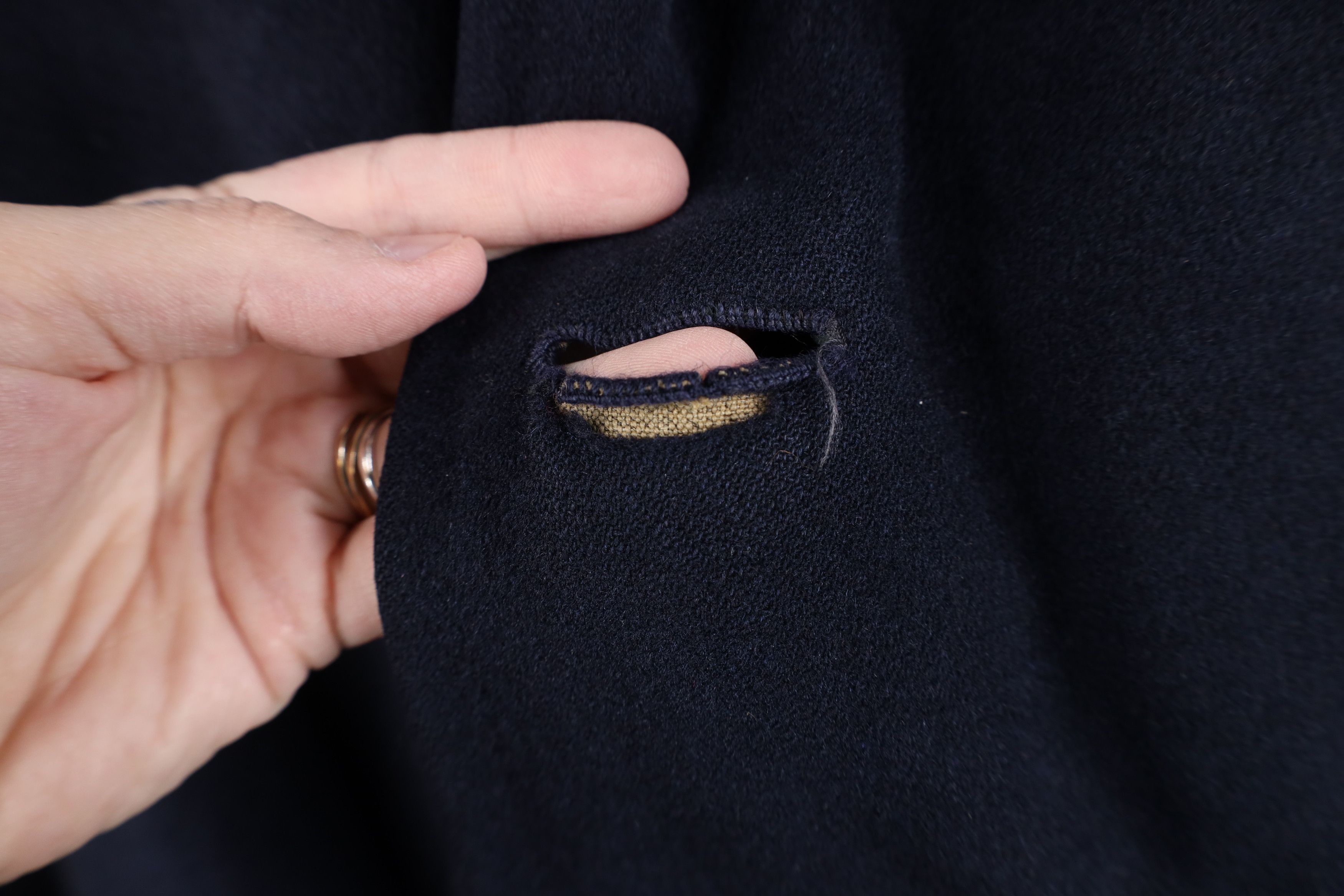 Vintage Vintage 50s 60s Streetwear Velour Wool Overcoat Jacket Blue Size US XL / EU 56 / 4 - 4 Thumbnail