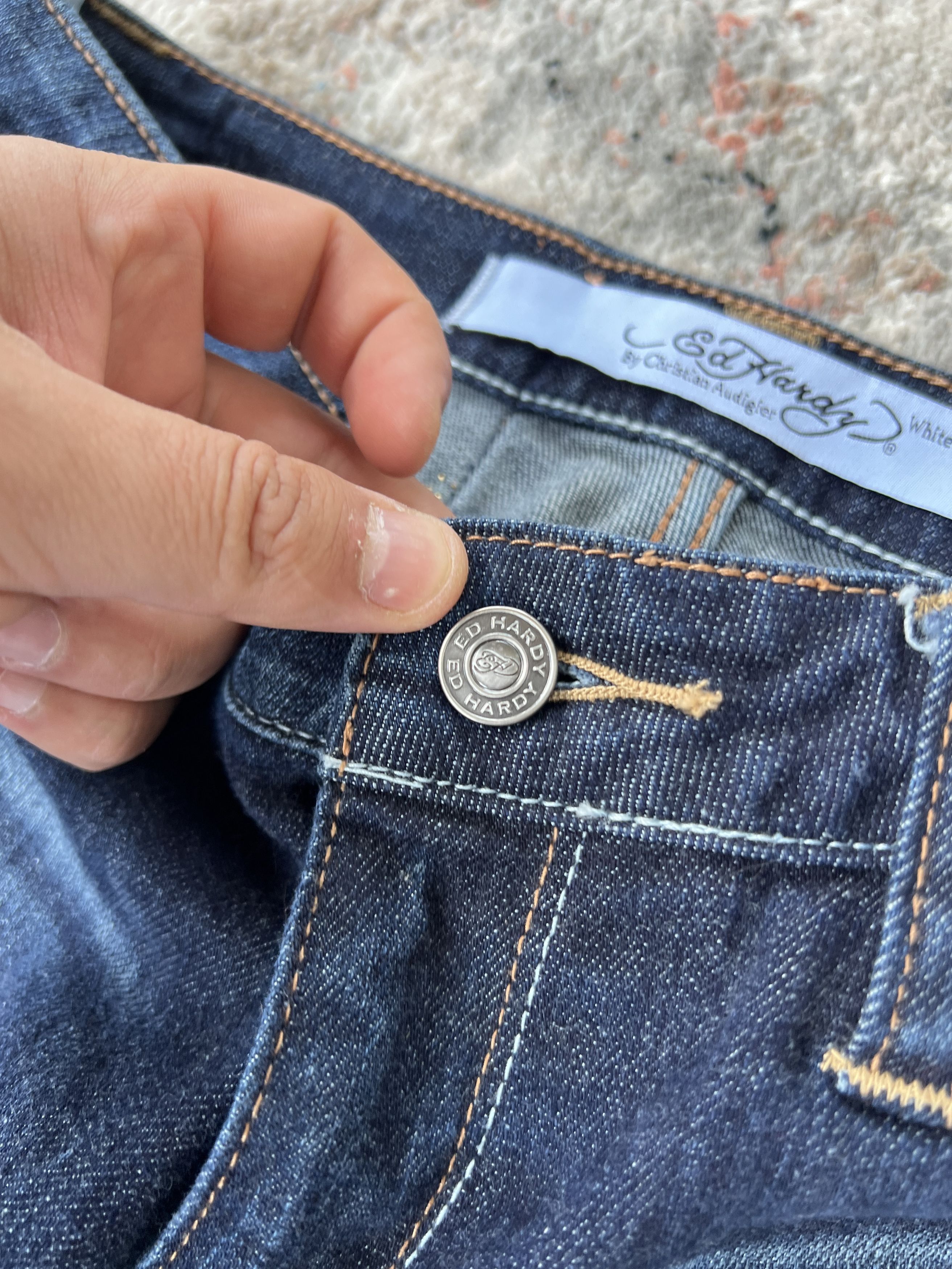 Christian Audigier × Ed Hardy Ed Hardy By Christian Audigier White Label Jeans Size 28" / US 6 / IT 42 - 6 Thumbnail