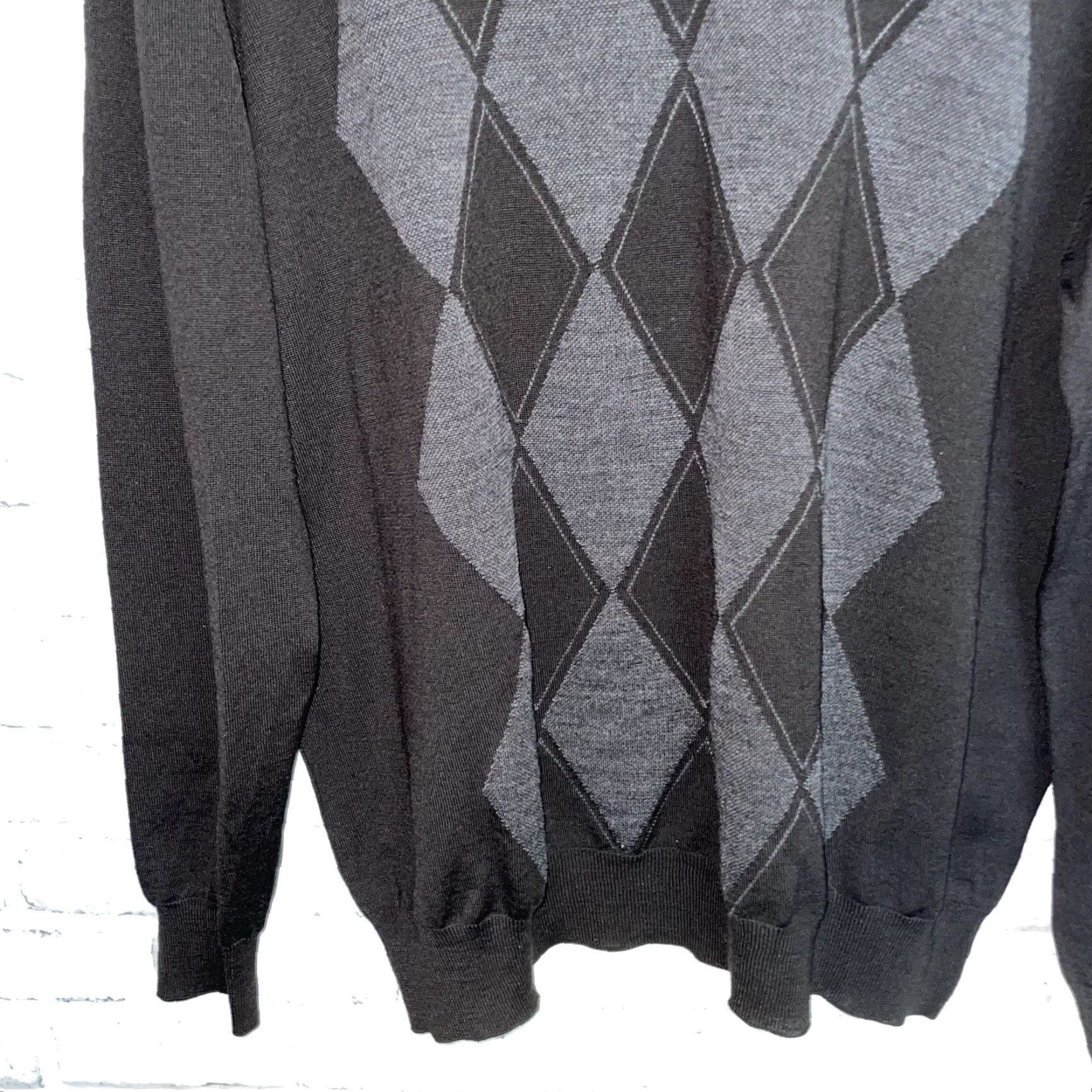 Vintage Enzo Mantovani Sweater V-Neck XL Mens Wool 100% Merino Italy Black Pullover Size US XL / EU 56 / 4 - 3 Thumbnail