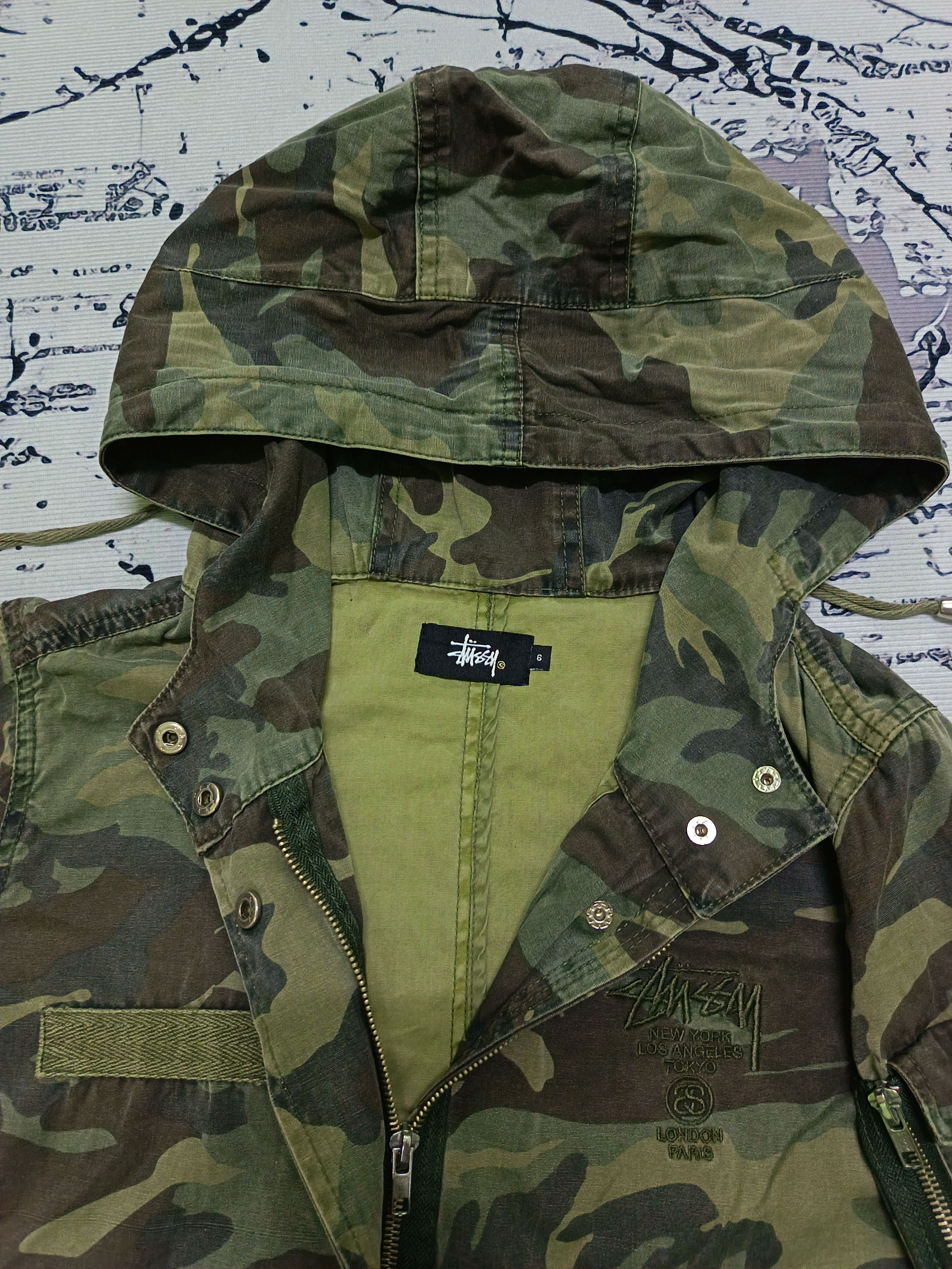 Stussy Vintage Stussy Camouflage Parkas Hoodie Jacket Size US S / EU 44-46 / 1 - 7 Thumbnail