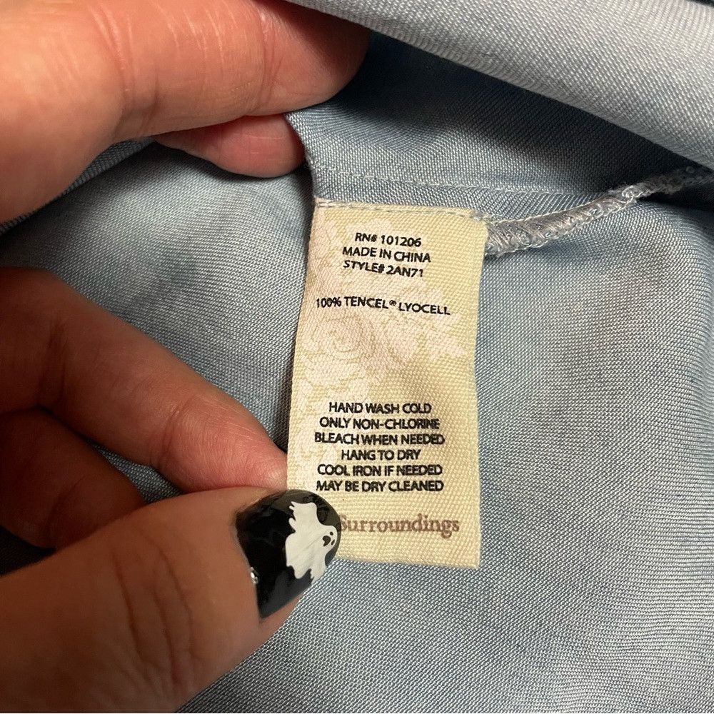 Other Soft Surroundings Timely Blue Chambray Sleeveless Tank Top Size S / US 4 / IT 40 - 8 Thumbnail