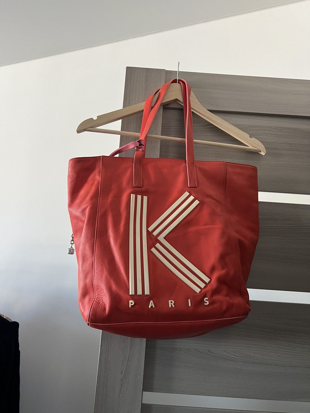 Kenzo KENZO Red Leather K Logo Shopper Tote Luxury Size ONE SIZE - 2 Thumbnail