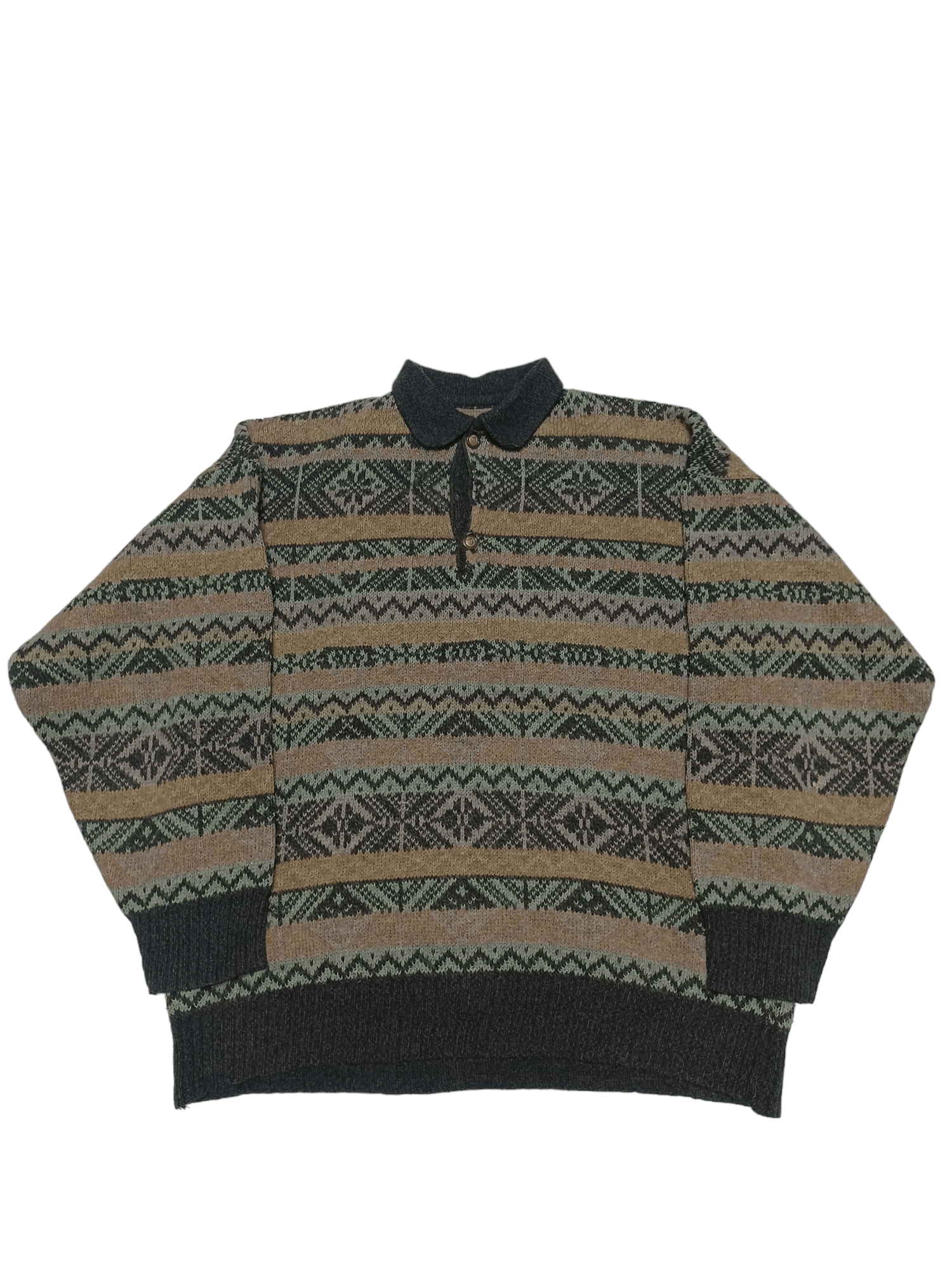 Other MADE IN ITALY VINTAGE WOOL QUATER SWEATER 1/4 OLDMONEY Size US M / EU 48-50 / 2 - 1 Thumbnail