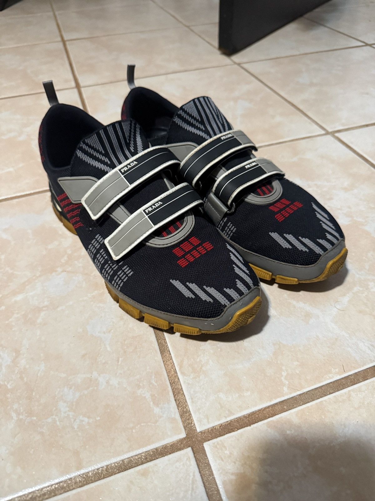 Prada Prada Black Knit Strap Trainers Size US 10 / EU 43 - 2 Thumbnail
