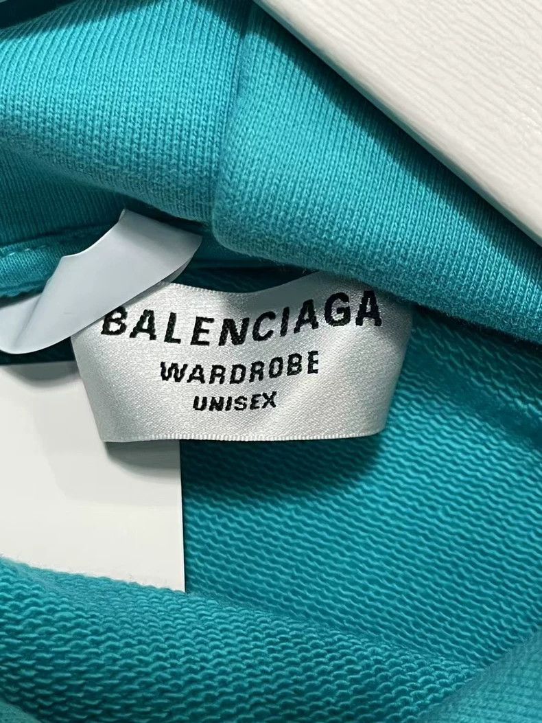 Balenciaga Balenciaga Lake blue embroidered logo hoodie Size US M / EU 48-50 / 2 - 6 Thumbnail