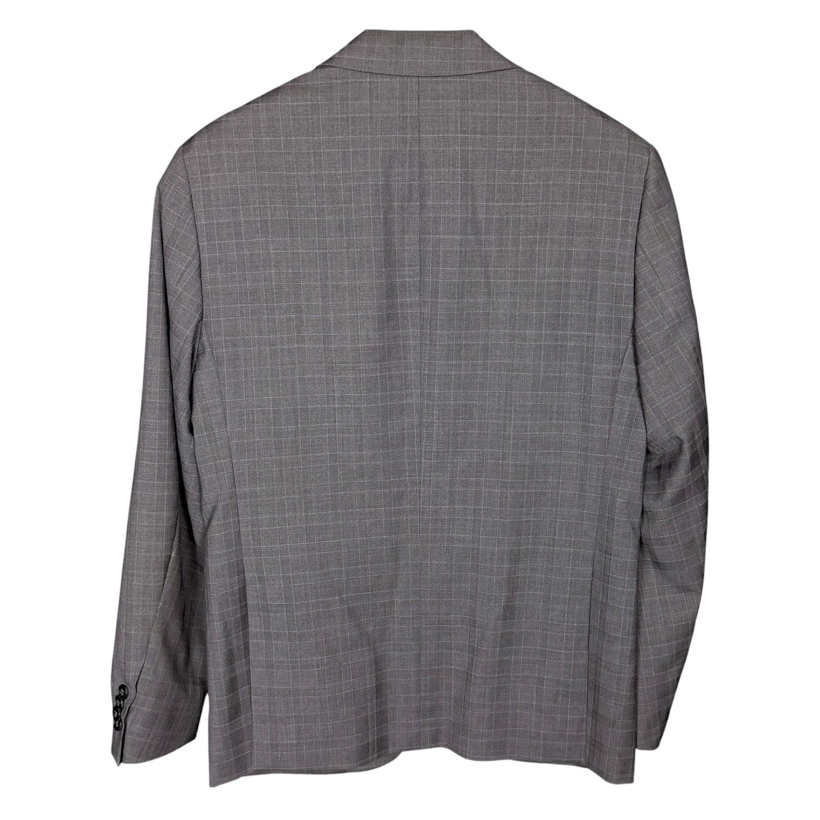 Vince Camuto Vince Camuto Gray Plaid Modern Slim Fit 100% Wool Blazer Size 36S - 2 Thumbnail