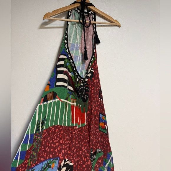 Farm Rio FARM Rio Jungle Scene Halter Maxi Dress – Size P (Small) Size S / US 4 / IT 40 - 4 Thumbnail