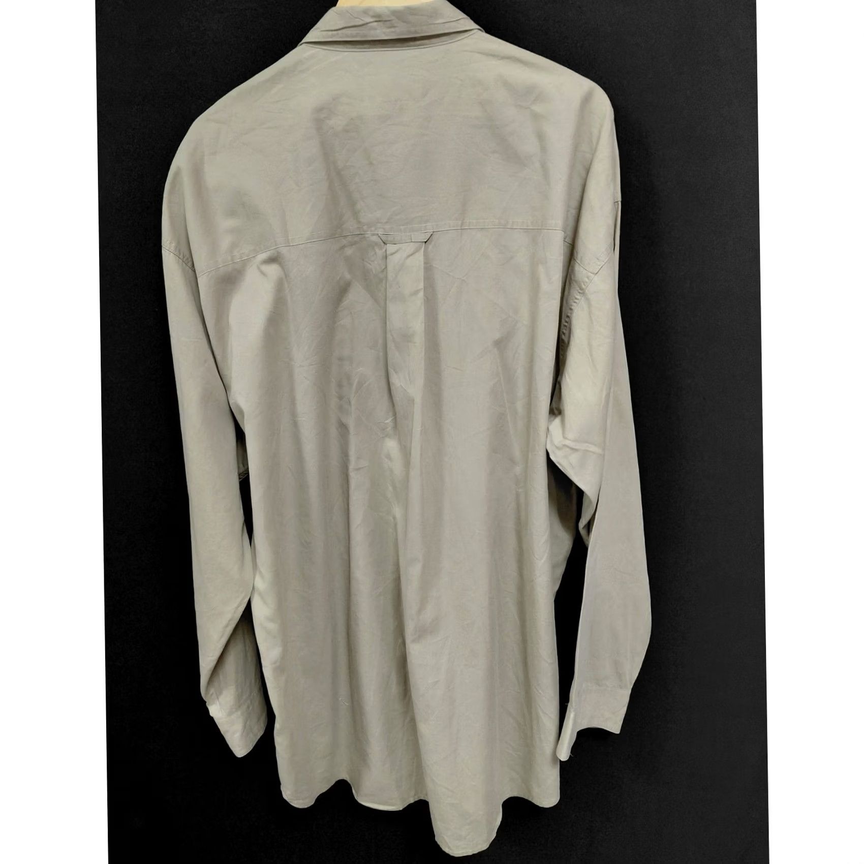 Ralph Lauren CHAPS RALPH LAUREN Shirt Solid Long Sleeve Men XLT Beige 100% Cotton Button-Up Logo Embroidered Casual Business Shirt Size US XL / EU 56 / 4 - 2 Thumbnail