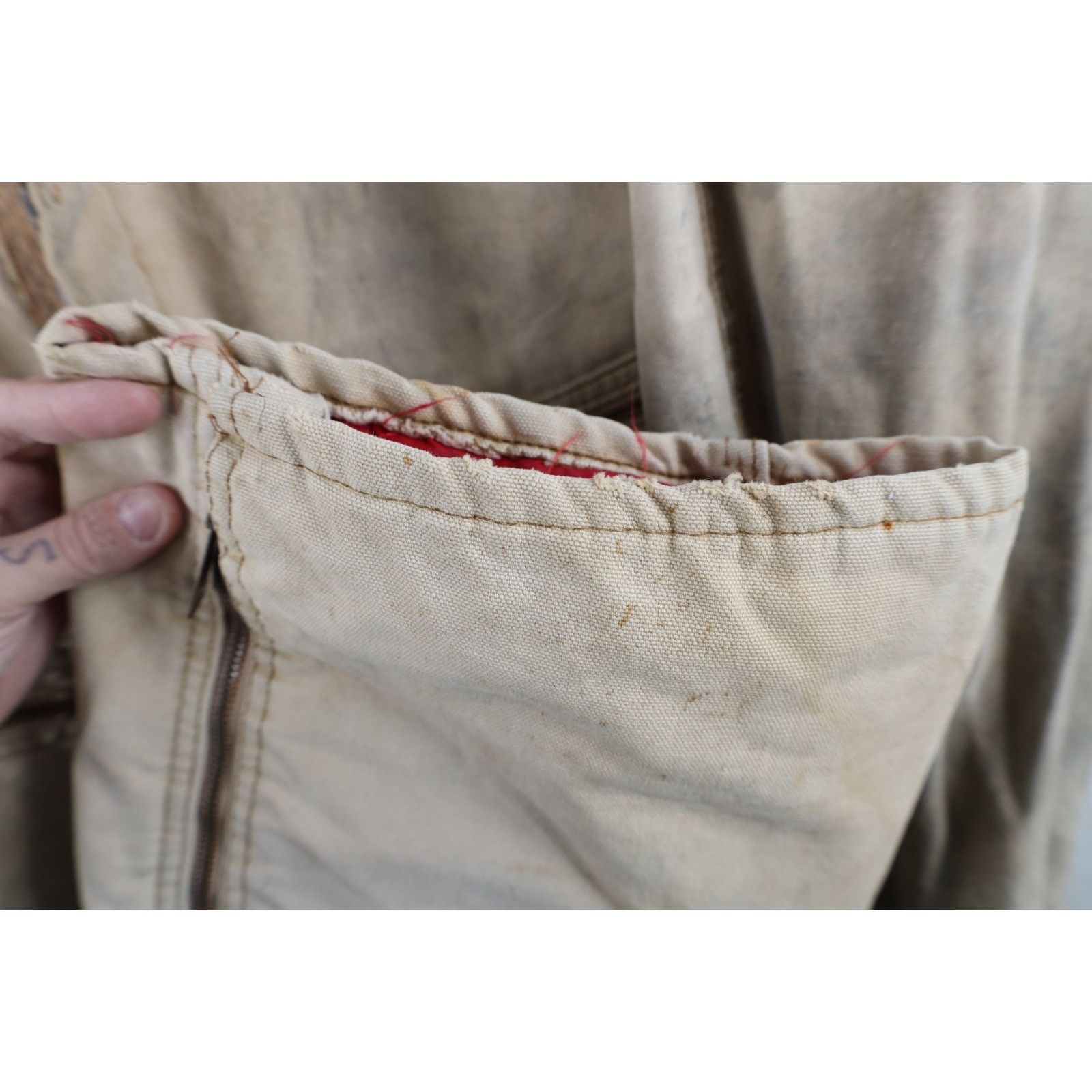 Carhartt Vintage 80s Carhartt Thrashed Quilted Canvas Coveralls Size US 40 / EU 56 - 15 Thumbnail