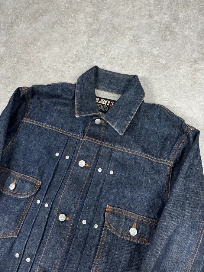 Jean Paul Gaultier 2000s Jean Paul Gaultier Navy Brut Denim Elastic Jacket Size US M / EU 48-50 / 2 - 3 Thumbnail