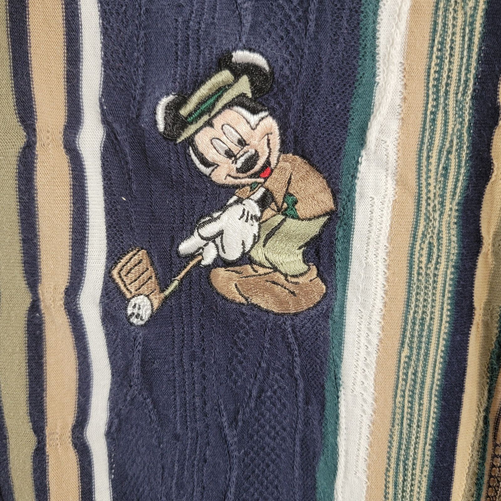 Disney Vintage Disney Mickey Mouse Golf Polo Shirt Mens Lg Striped Size US L / EU 52-54 / 3 - 3 Thumbnail
