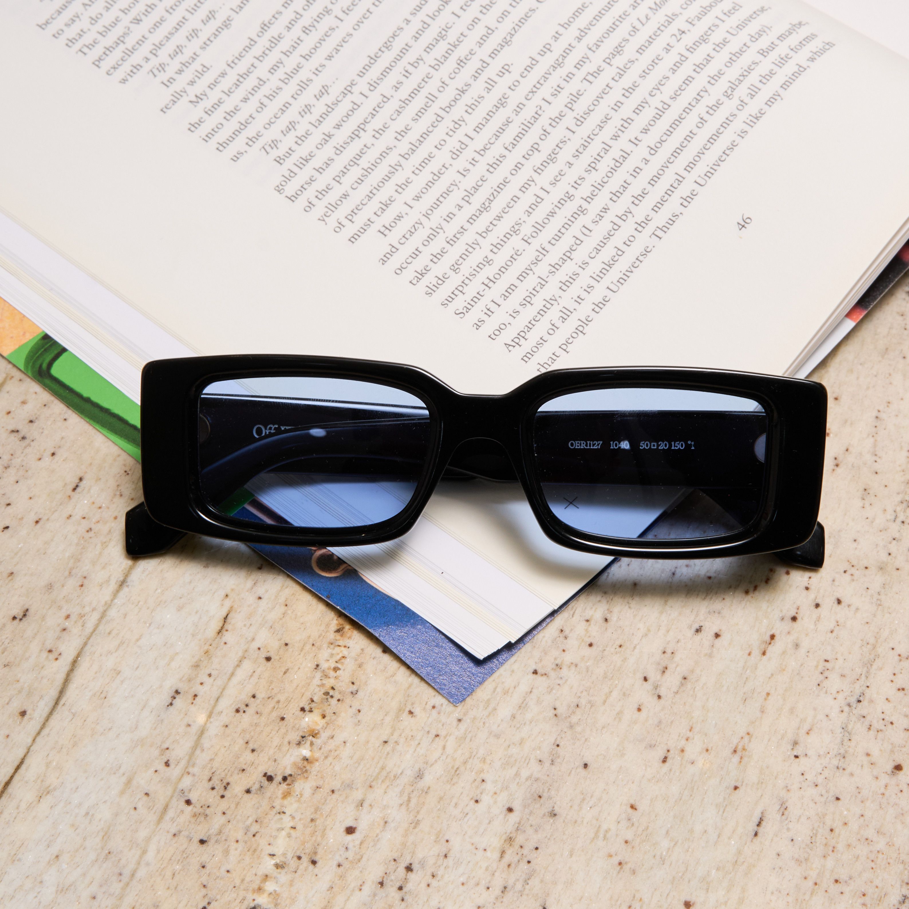 Off-White OFF WHITE Arthur Sunglasses BLACK/BLUE Size ONE SIZE - 2 Thumbnail