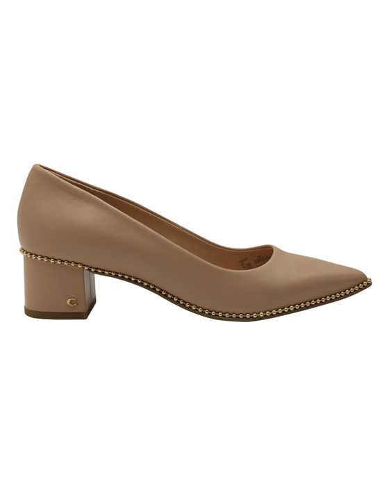 Coach Coach Block Heel Willa Pumps in Beige Leather Grailed