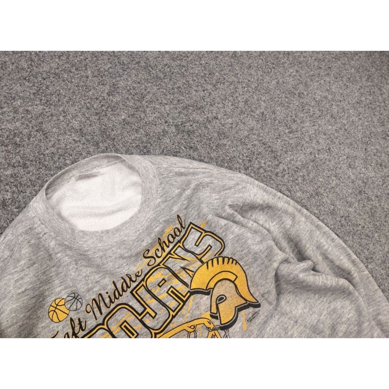 Logo 7 VINTAGE Taft Middle School TROJANS basketball graphics Logo Gray Sweatshirt Size US L / EU 52-54 / 3 - 6 Thumbnail