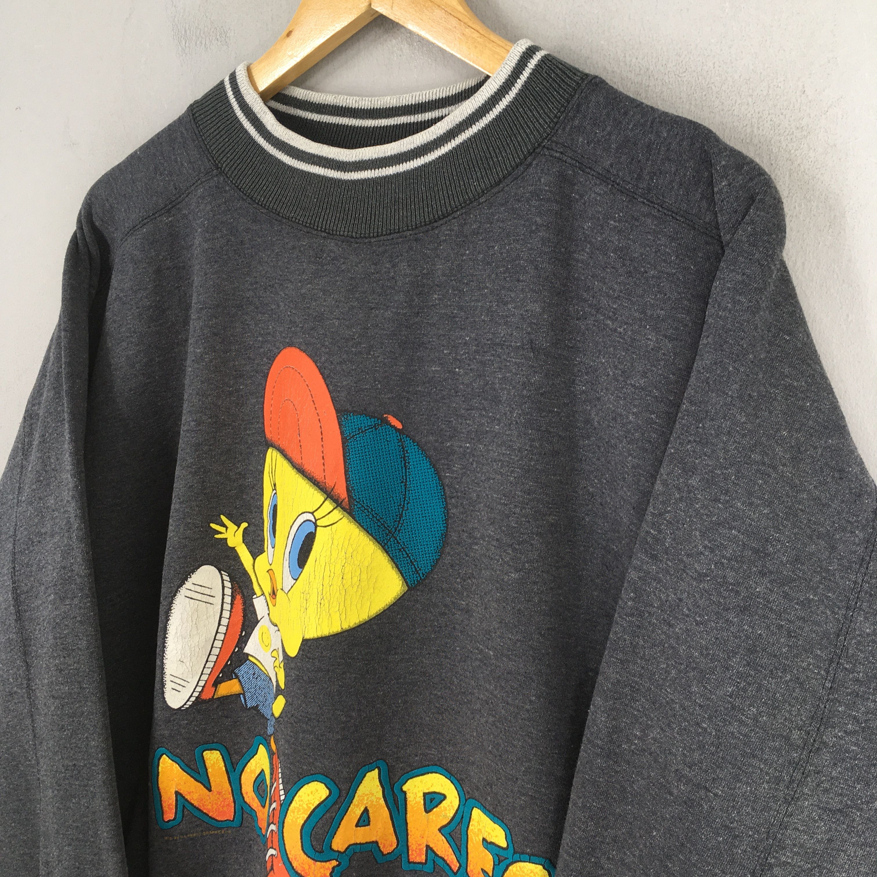 Cartoon Network × Vintage × Warner Bros Vintage 90s Tweety Bird Looney Tunes Gray Sweatshirt Medium Size US M / EU 48-50 / 2 - 3 Thumbnail