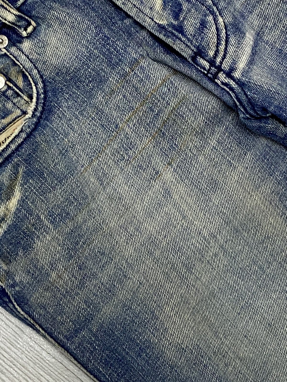 14th Addiction × If Six Was Nine × Le Grande Bleu (L.G.B.) Flare Diesel Low Rise Mud Washed Light Whisker Distressed Size US 30 / EU 46 - 16 Thumbnail