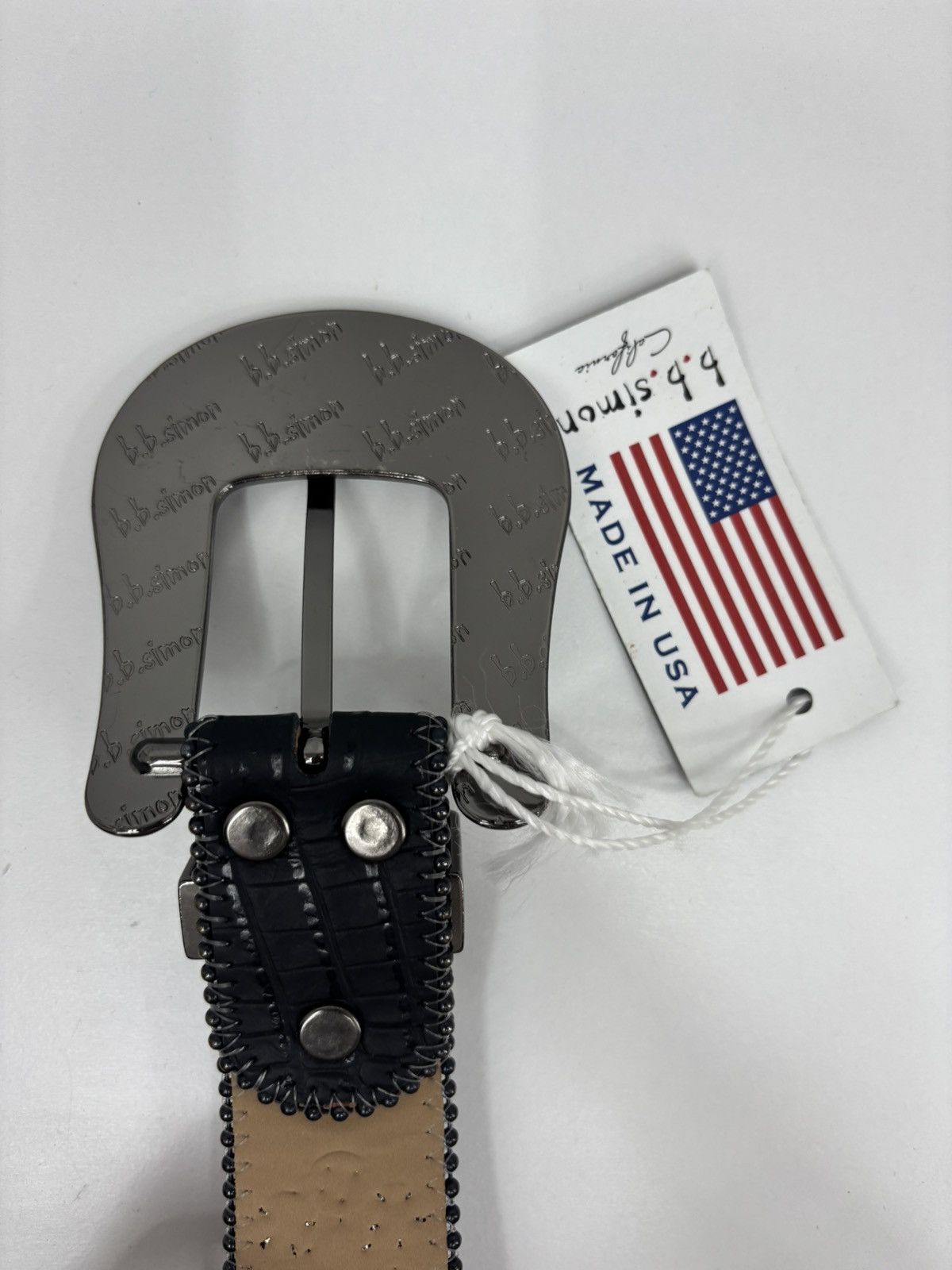 B.B. Simon BB Simon Belt 2617 Lavasan Black Jet 100% Authentic Size 34 Size 34 - 4 Thumbnail