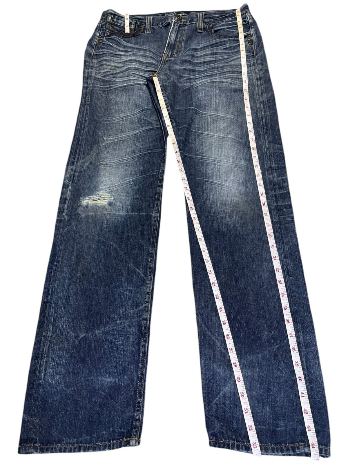 Japanese Brand Vintage Japanese Brand Honeycomb Punk Embroidered Jeans Size US 33 - 13 Thumbnail