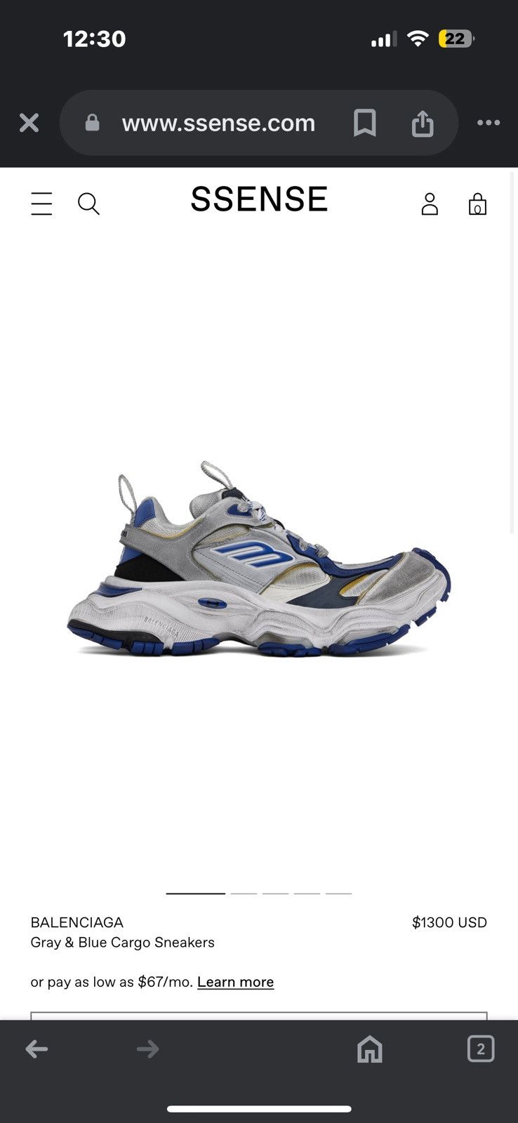 Balenciaga Balenciaga Cargo Sneakers gray and blue Size US 10.5 / EU 43-44 - 8 Thumbnail