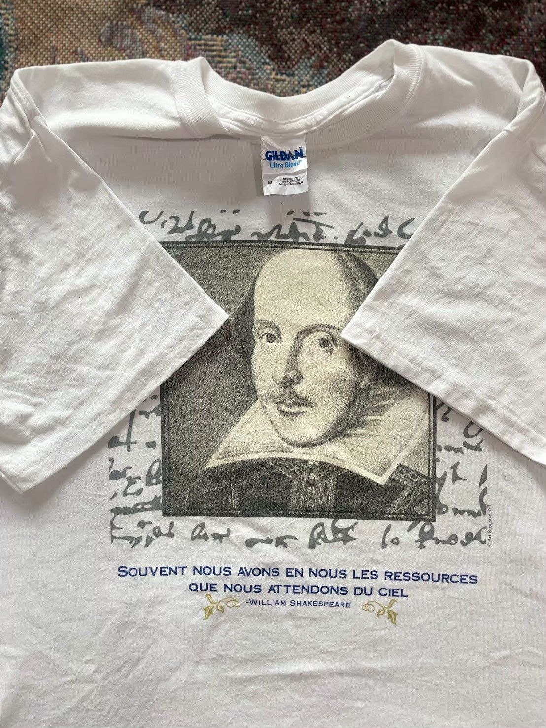 Gildan Vintage William Shakespeare T-shirt 2000s Size US XS / EU 42 / 0 - 4 Thumbnail