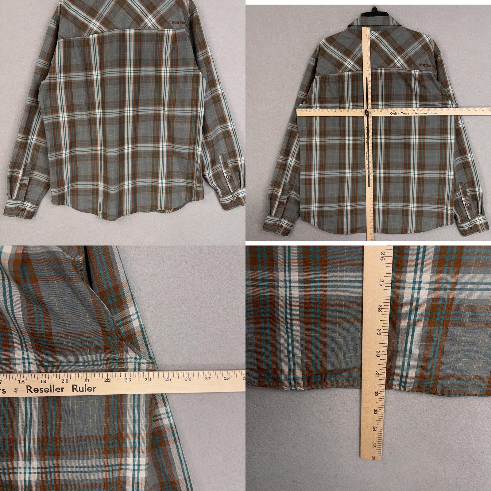 Marmot Marmot Shirt Mens XL Gray Plaid Long Sleeve Lightweight Button Front Outdoor Gorp Size US XL / EU 56 / 4 - 8 Thumbnail