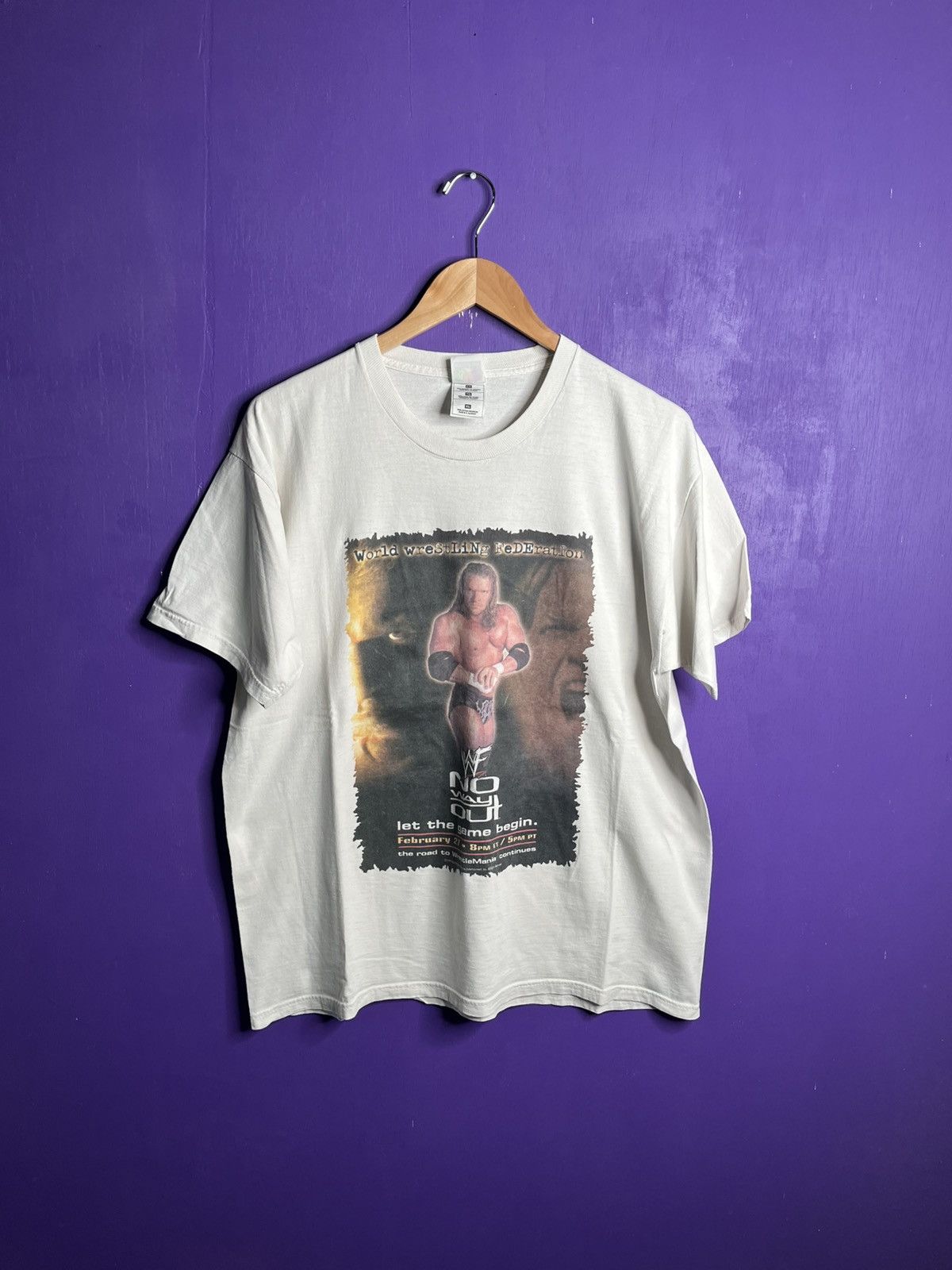 Vintage × WWF Vintage 1999 WWF triple H no way out t-shirt Size US L / EU 52-54 / 3 - 1 Thumbnail