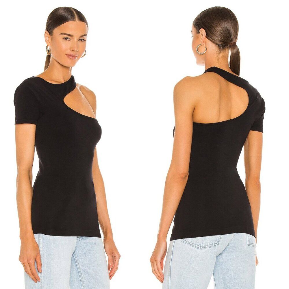 Helmut Lang NWT New $165 Helmut Lang Cutout Seamless Black Top Made in Size L / US 10 / IT 46 - 2 Thumbnail