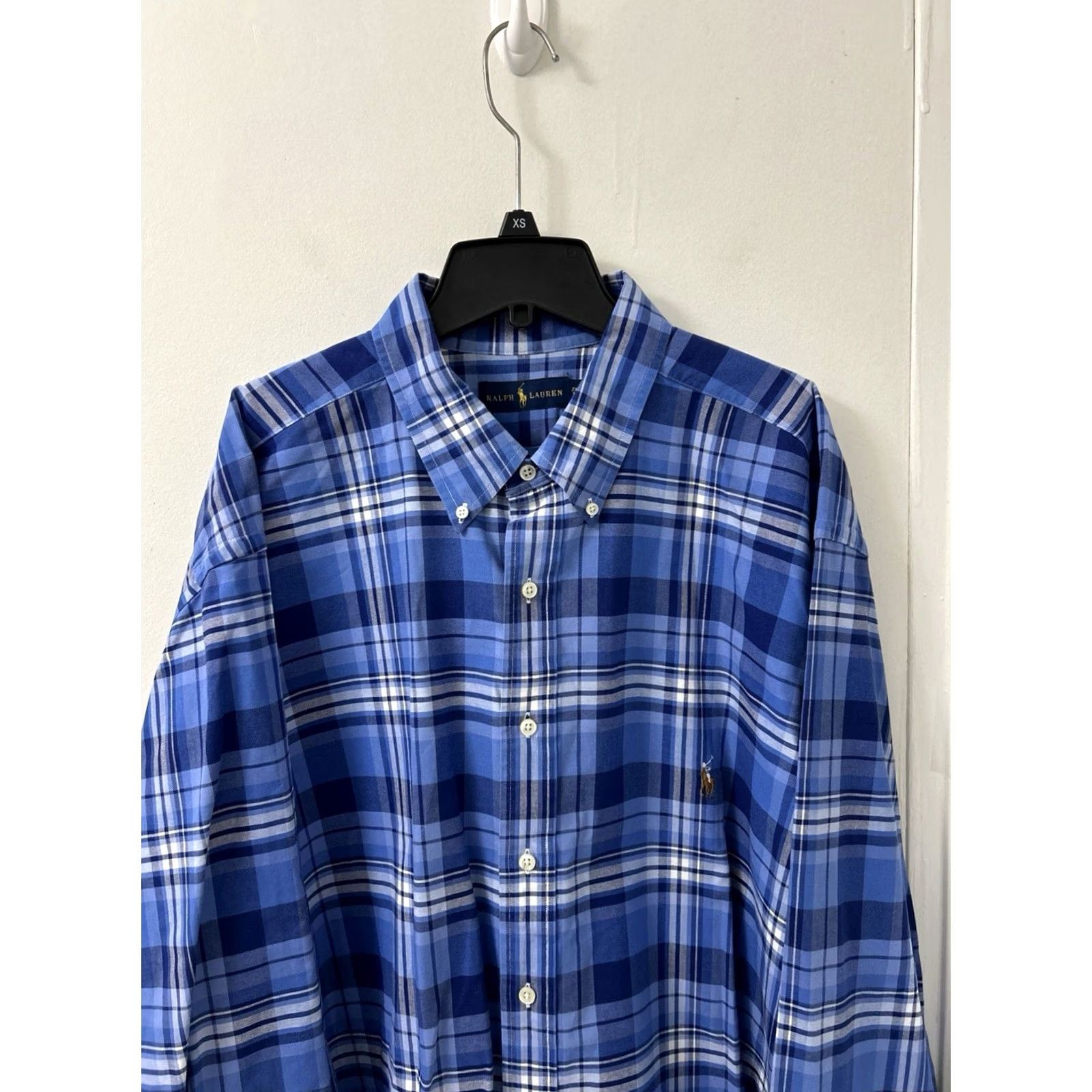 Ralph Lauren Ralph Lauren Shirt Mens 2XL Blue Plaid Oxford Button-Down Long Sleeve Logo/Classic Fit Regular Size 2XL Mens Blue Plaid Button-Up Shirt Size US XXL / EU 58 / 5 - 2 Thumbnail