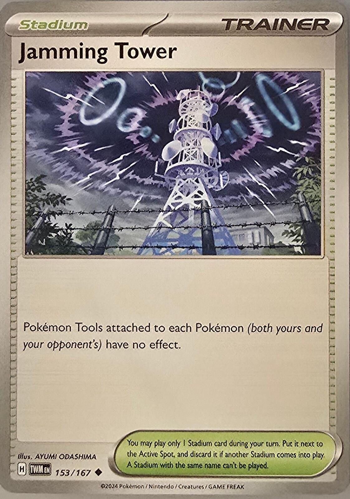 Pokemon Jamming Tower Trainer Stadium card #153. Size ONE SIZE - 1 Thumbnail