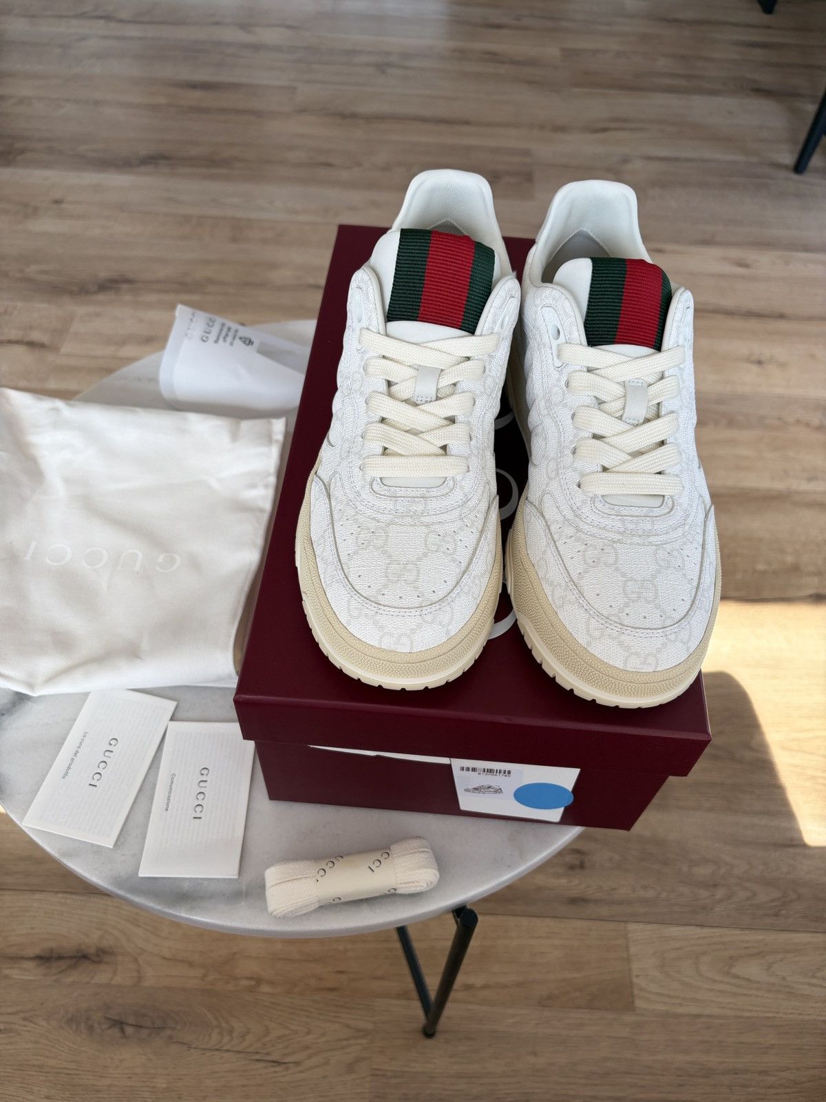 Gucci Gucci Re-Web GG canvas white Size US 7 / IT 37 - 13 Thumbnail