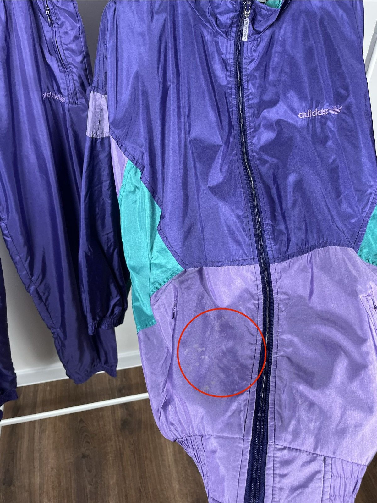 Adidas Vintage Adidas Purple Track Suit Windbreaker Jacket Pants Size US XL / EU 56 / 4 - 4 Thumbnail