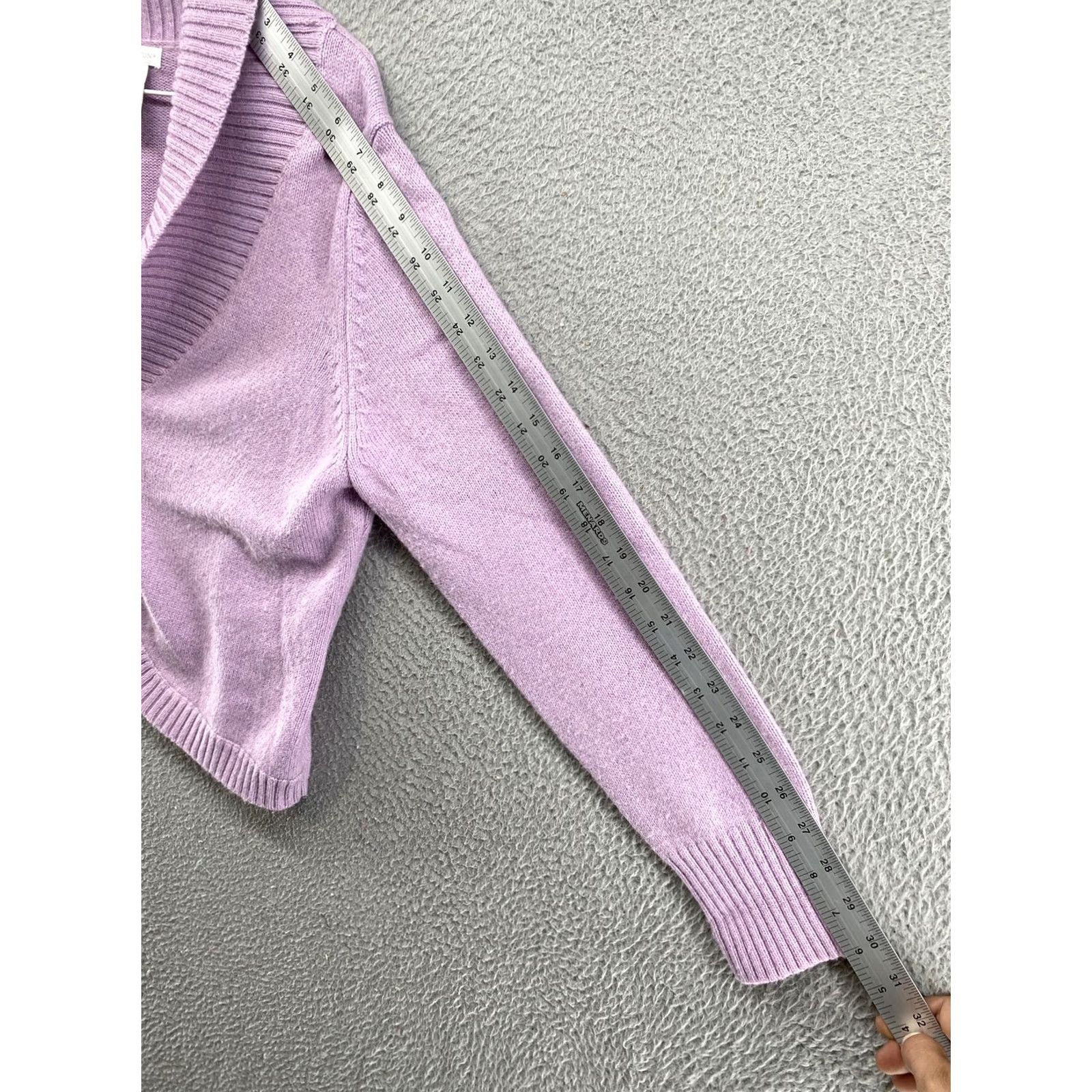 Worthington Worthington Purple Sparkle Cardigan Sweater in Women’s XL, Collared, Long Sleeve, Purple, Metal Theme, Silver Accent, Polyester, Cardigan, Women, XL Size XL / US 12-14 / IT 48-50 - 7 Thumbnail