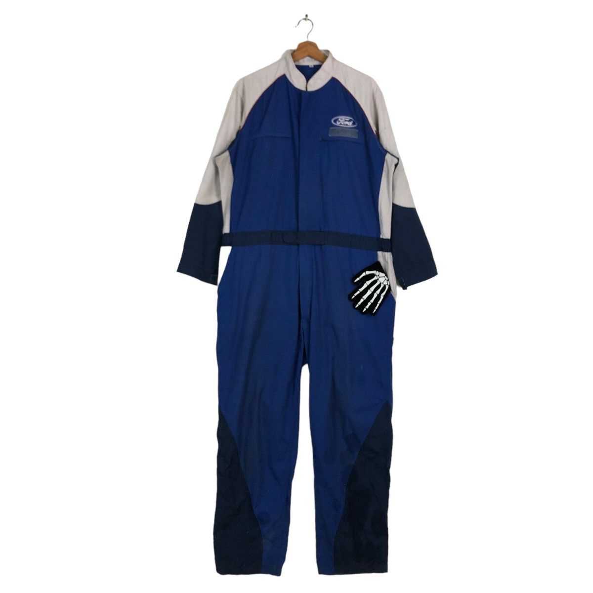Japanese Brand VINTAGE OVERALL WORK RACING FORD BIG LOGO RACING WEAR Size US 44 / EU 60 - 1 Thumbnail