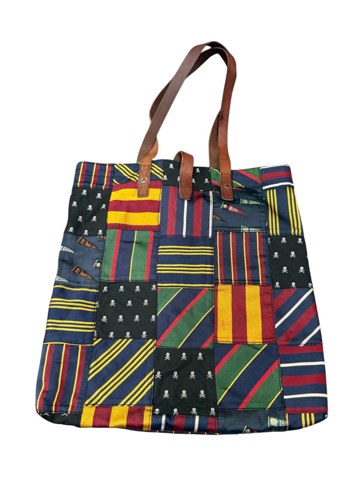 Rugby Ralph Lauren Rugby Ralph Lauren Silk Twill Patchwork Tote Bag Size ONE SIZE - 2 Thumbnail