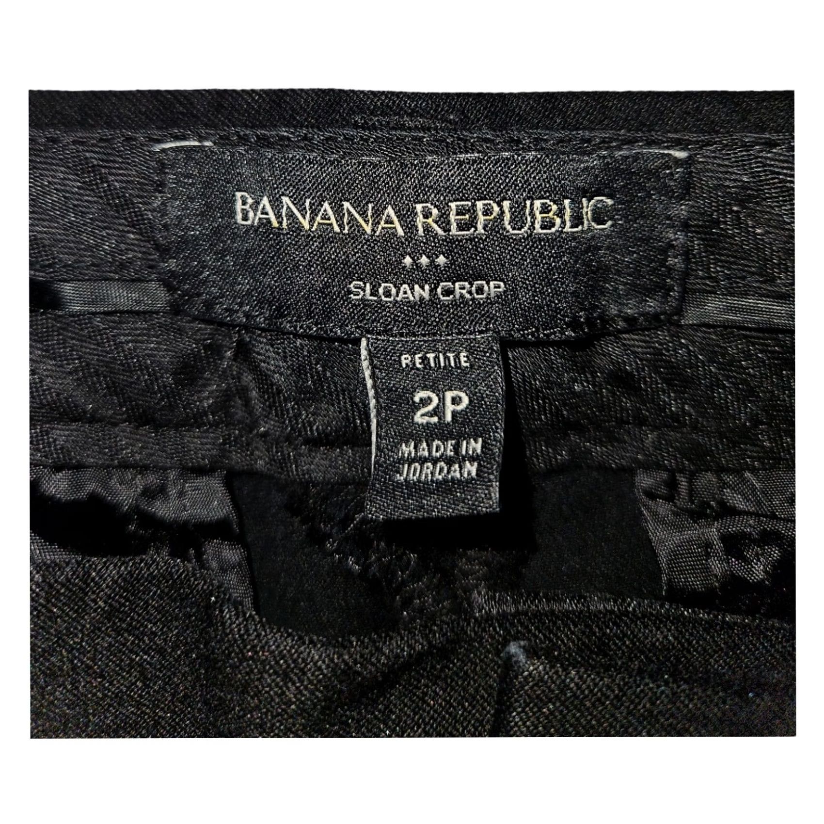 Banana Republic VINTAGE Banana Republic Sloan Crop Capris Women's 2P Black Pockets Stretch Casual Travel Size ONE SIZE - 2 Thumbnail