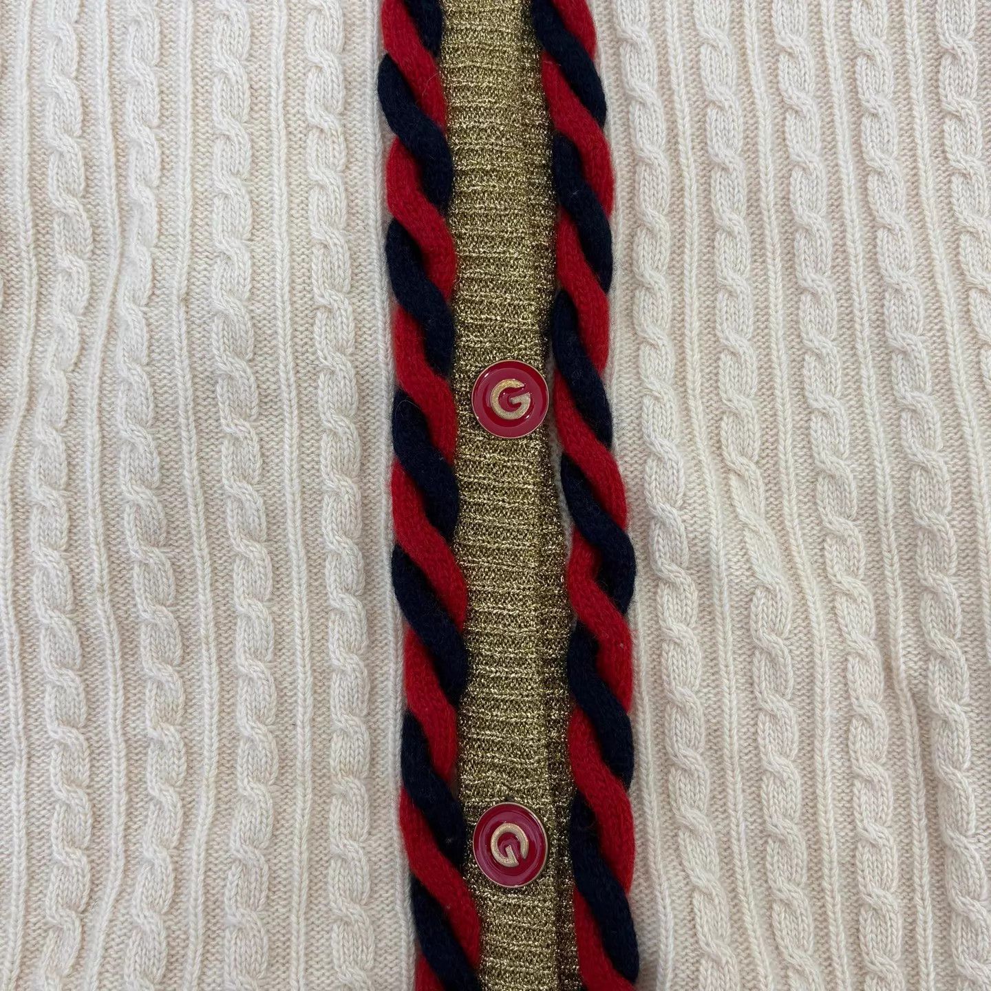 Gucci Gucci Ivory Gold-Thread Knit Cardigan M Size M / US 6-8 / IT 42-44 - 6 Thumbnail