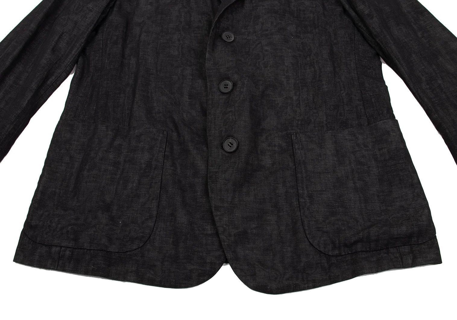 Issey Miyake Cotton Linen Glossy Tailored Jacket in Black Size 4 Size US XL / EU 56 / 4 - 10 Thumbnail