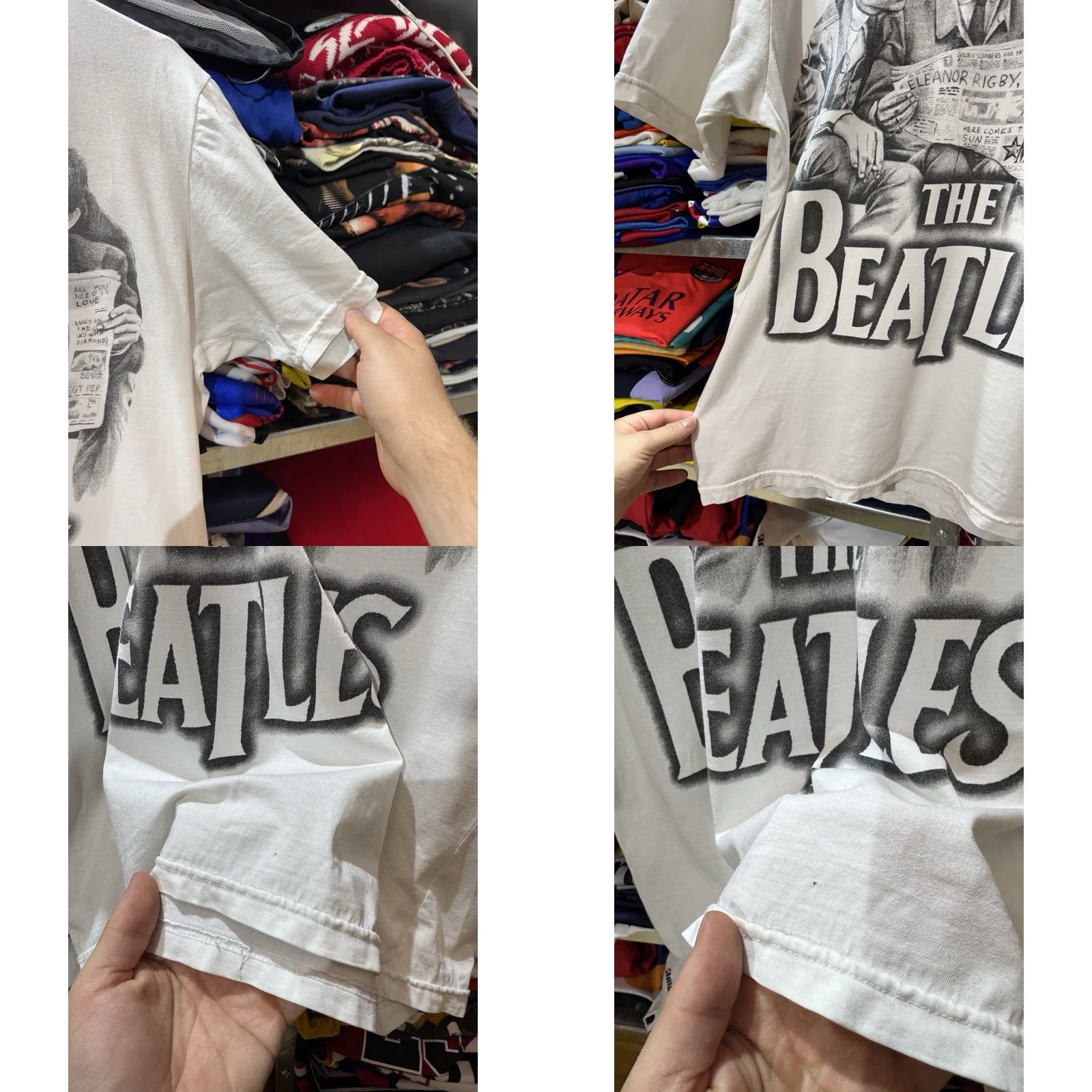 Vintage VINTAGE The Beatles Band White T-Shirt L Men Cotton Marrocus band Shirt Mens 1960s 70s 80s 90s 60s 70s 80s 90s Size US L / EU 52-54 / 3 - 8 Thumbnail