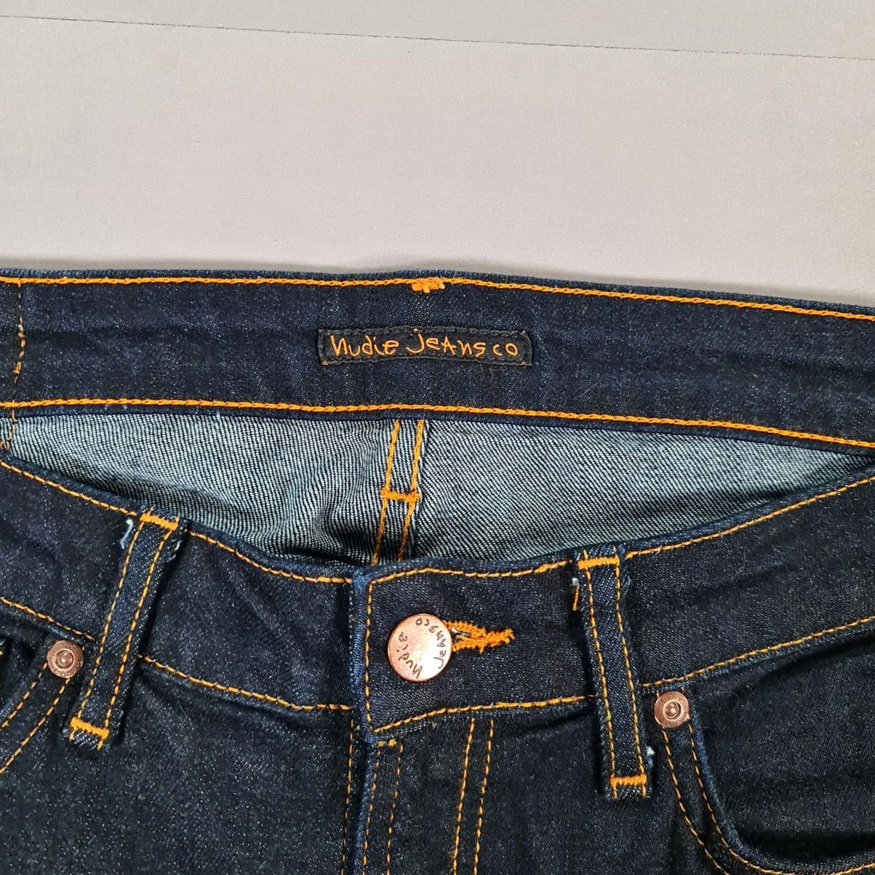 Denime Nudie Jeans Slim Skinny Denim Blue W32 L32 Stretch Zip Fly Regular Mens Jeans - 5-Pocket Design Size US 32 / EU 48 - 3 Thumbnail