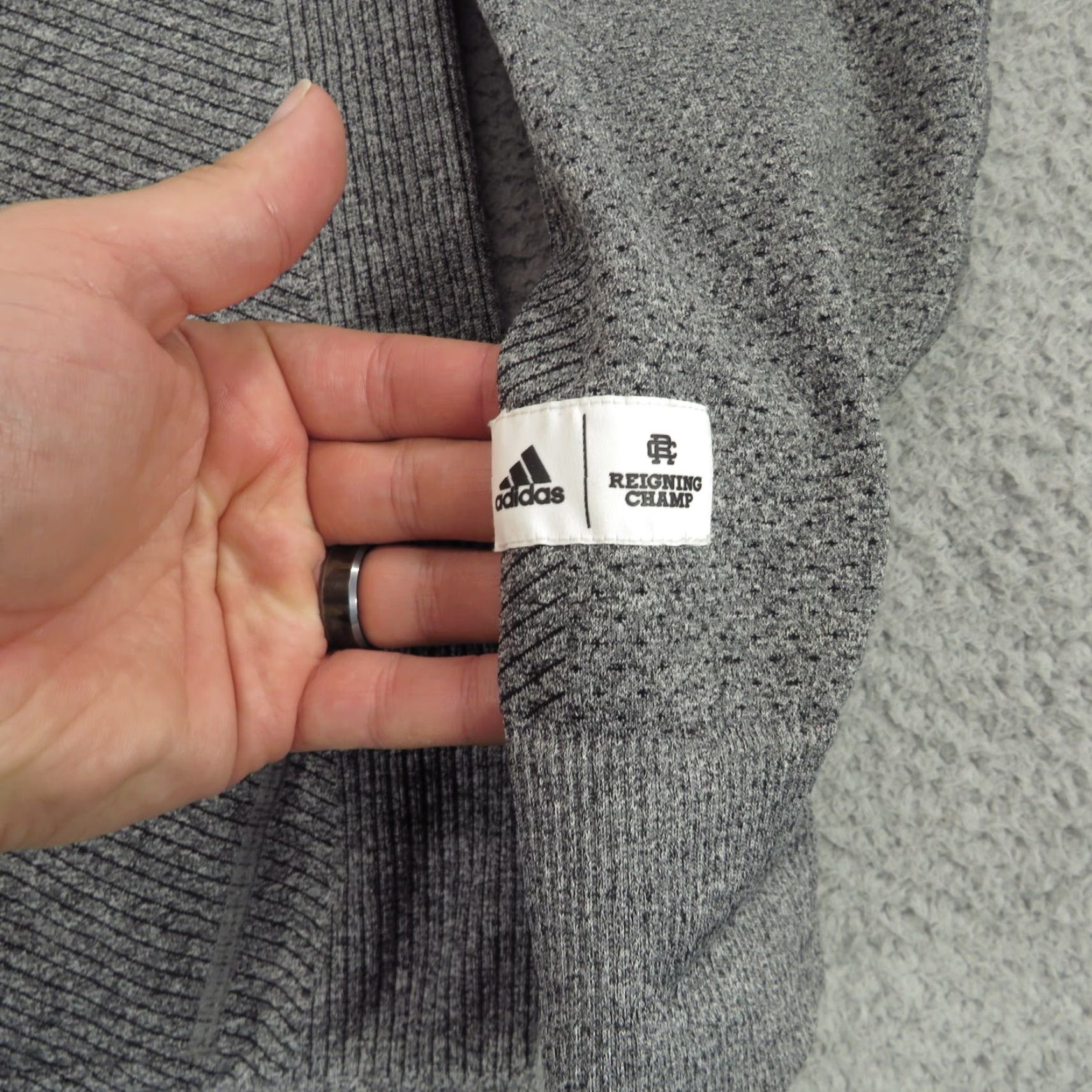 Adidas Adidas Jacket Womens Large Charcoal Zip Up Bomber Performance Reigning Champ Size L / US 10 / IT 46 - 7 Thumbnail